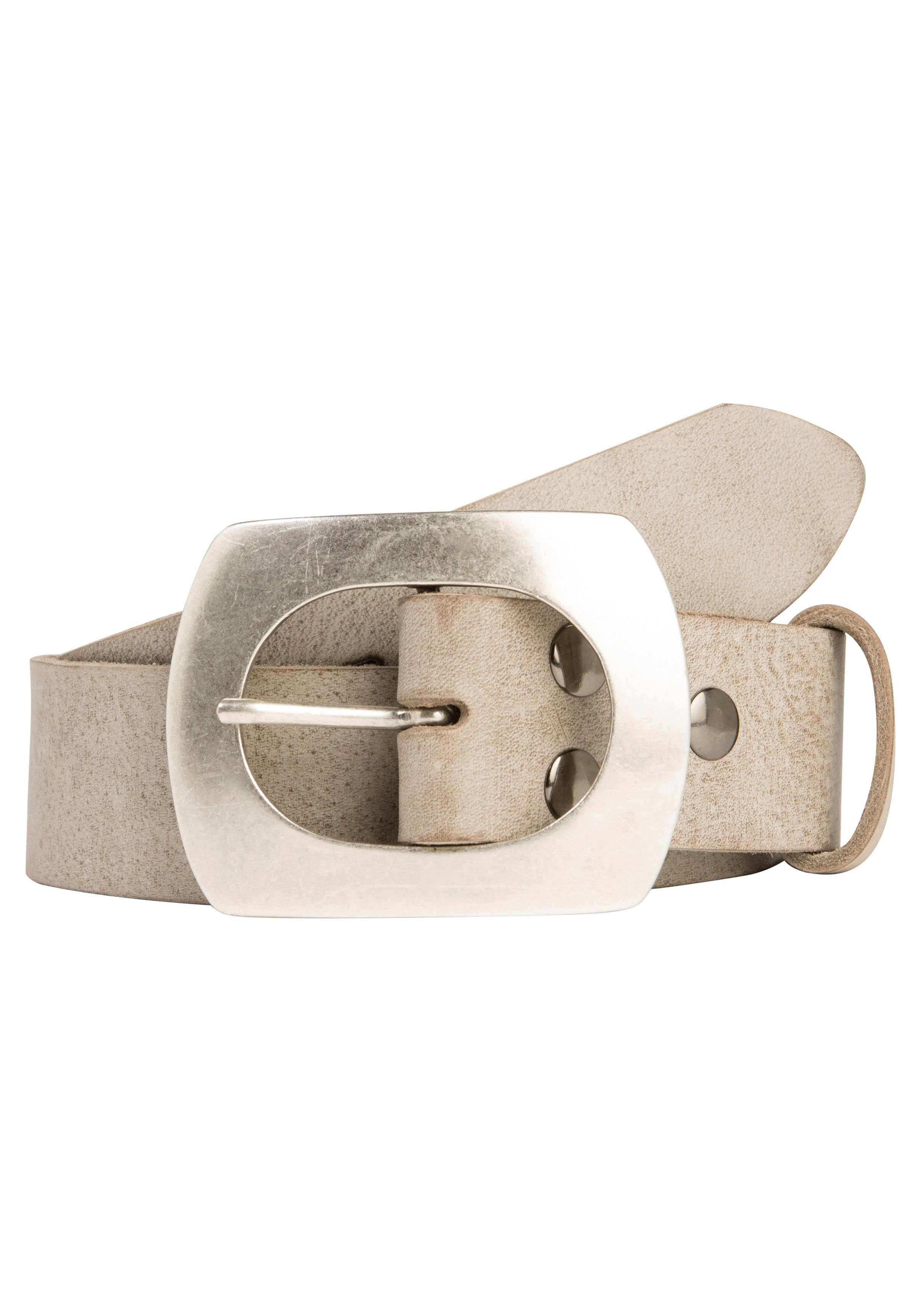 RETTUNGSRING by showroom 019° Leren riem met verwisselbare sluiting "spa doorn" unisex riemen maat 115 grijs