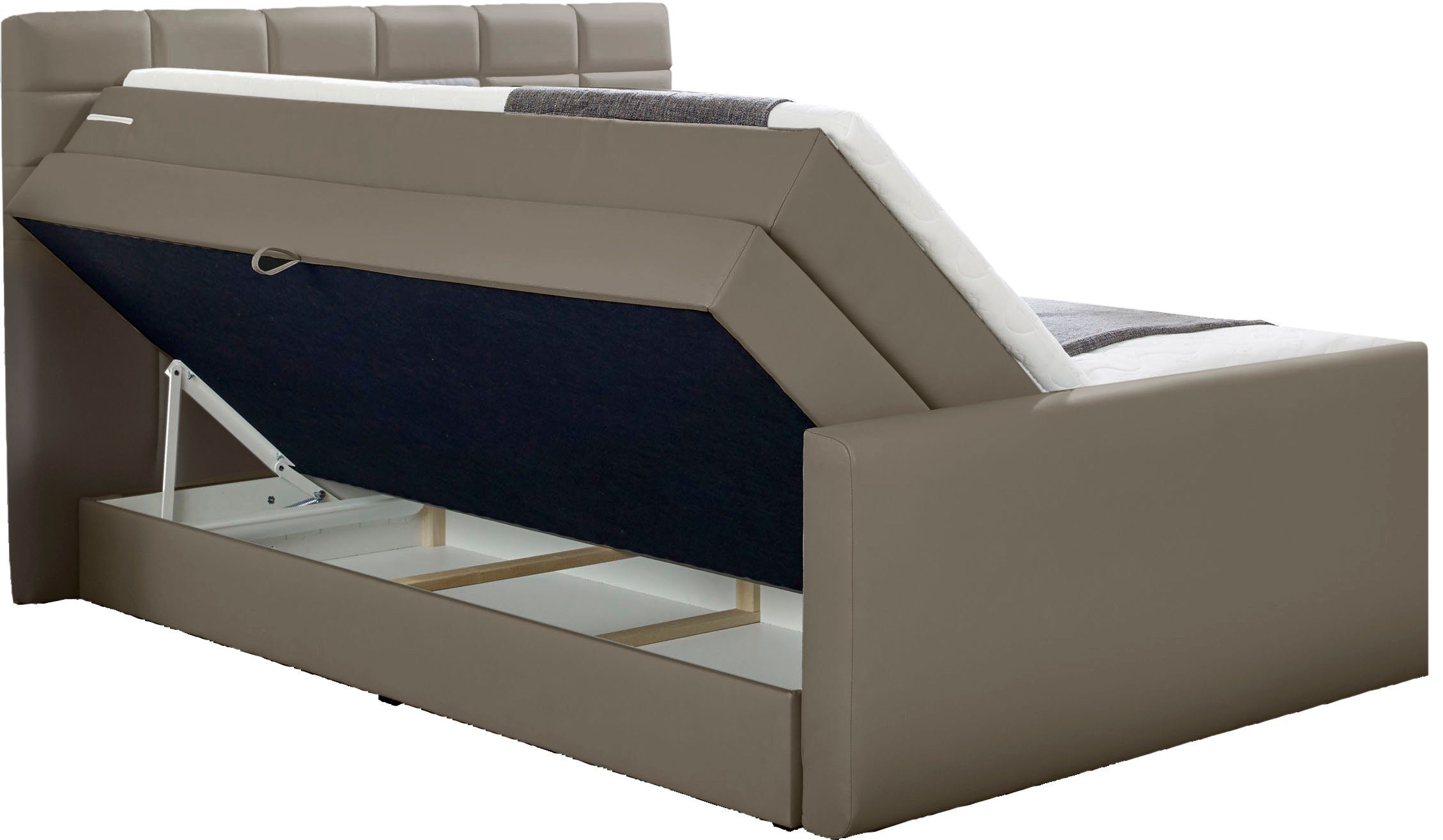 INOSIGN Boxspring Lethbridge incl. bedbox en matrastopper, twee matrastypes in h2