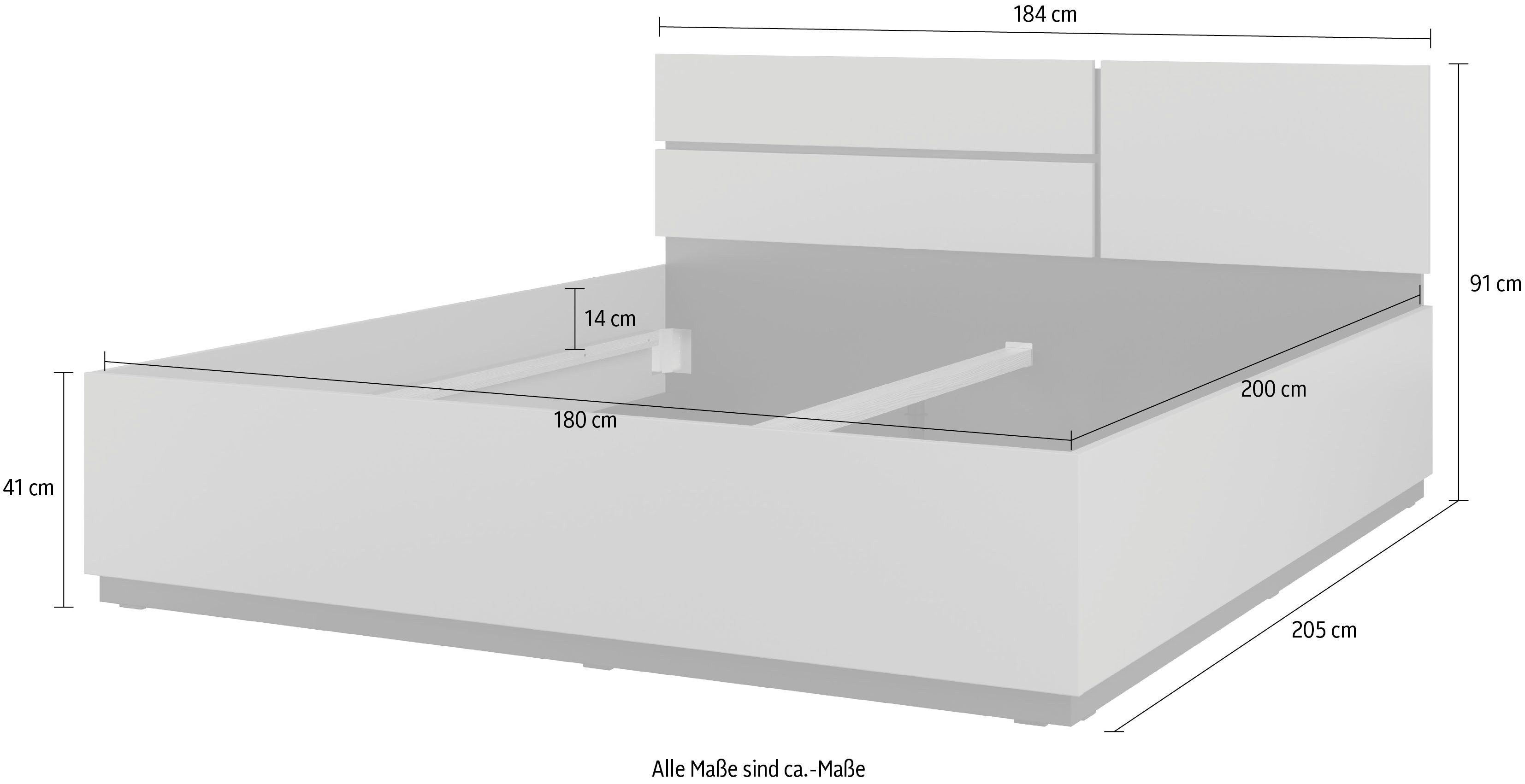 INOSIGN Bedframe Cross, moderne bedframe Tweepersoonsbed in twee maten, stabiel bedframe