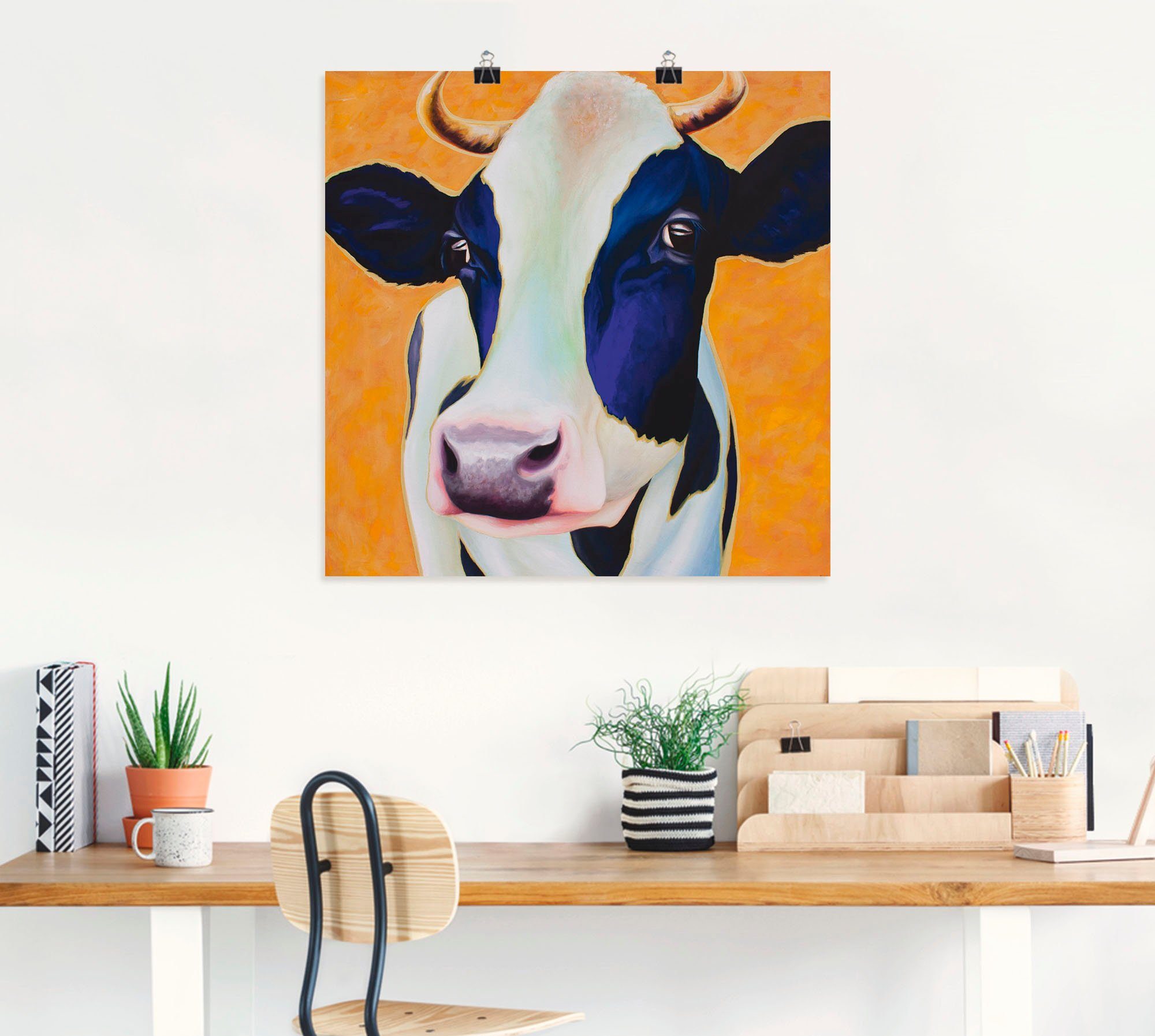 Artland Artprint Koe Angelika als artprint op linnen, muursticker of poster in verschillende maten