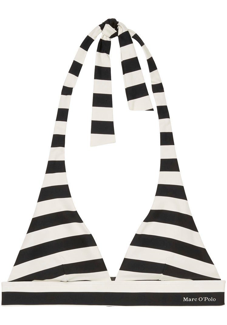 Marc O'Polo Triangel-bikinitop met logo opdruk gestreept