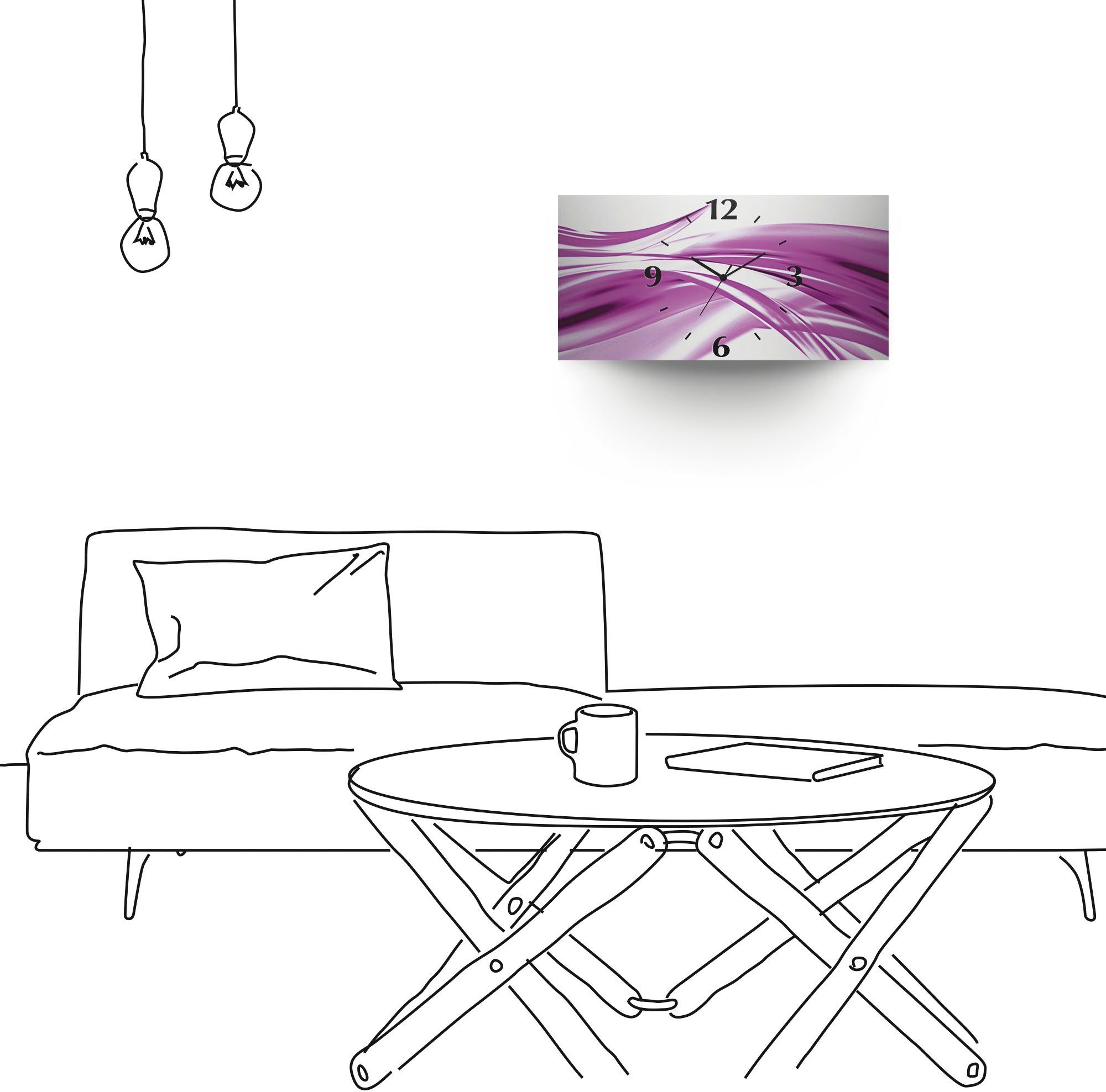 Artland Wandklok Mooie golf - abstract 3d-look geschulpt, met kwarts- of radiografisch uurwerk, verschillende maten