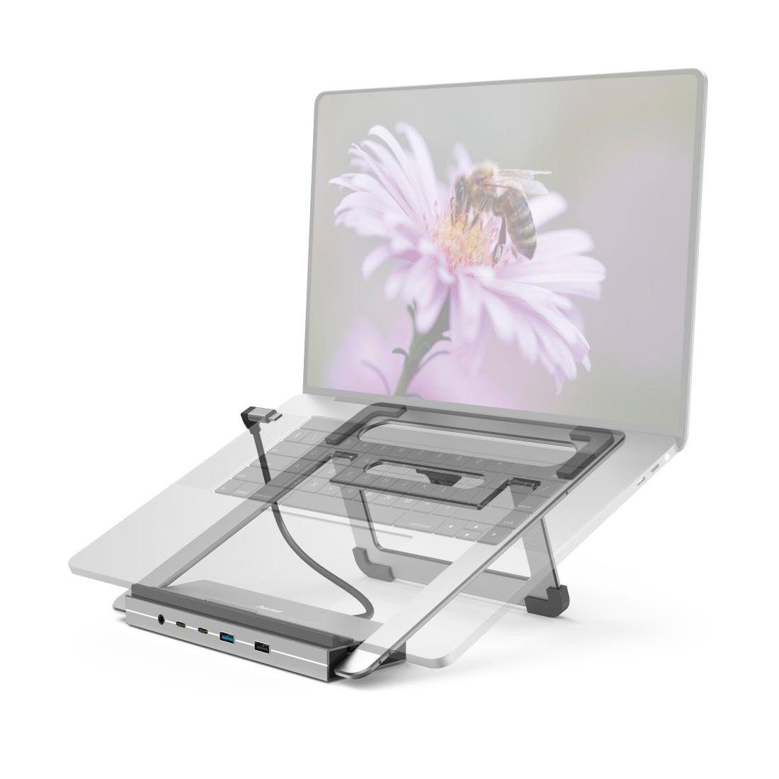 Hama Laptop-dockingstation USB-C dockingstation, stand notebook houder 12 poorten voor laptop 4x usb-a, 3x usb-c, 2x hdmi, 1x displayport, 1x lan, 1x 3,5mm audio aux