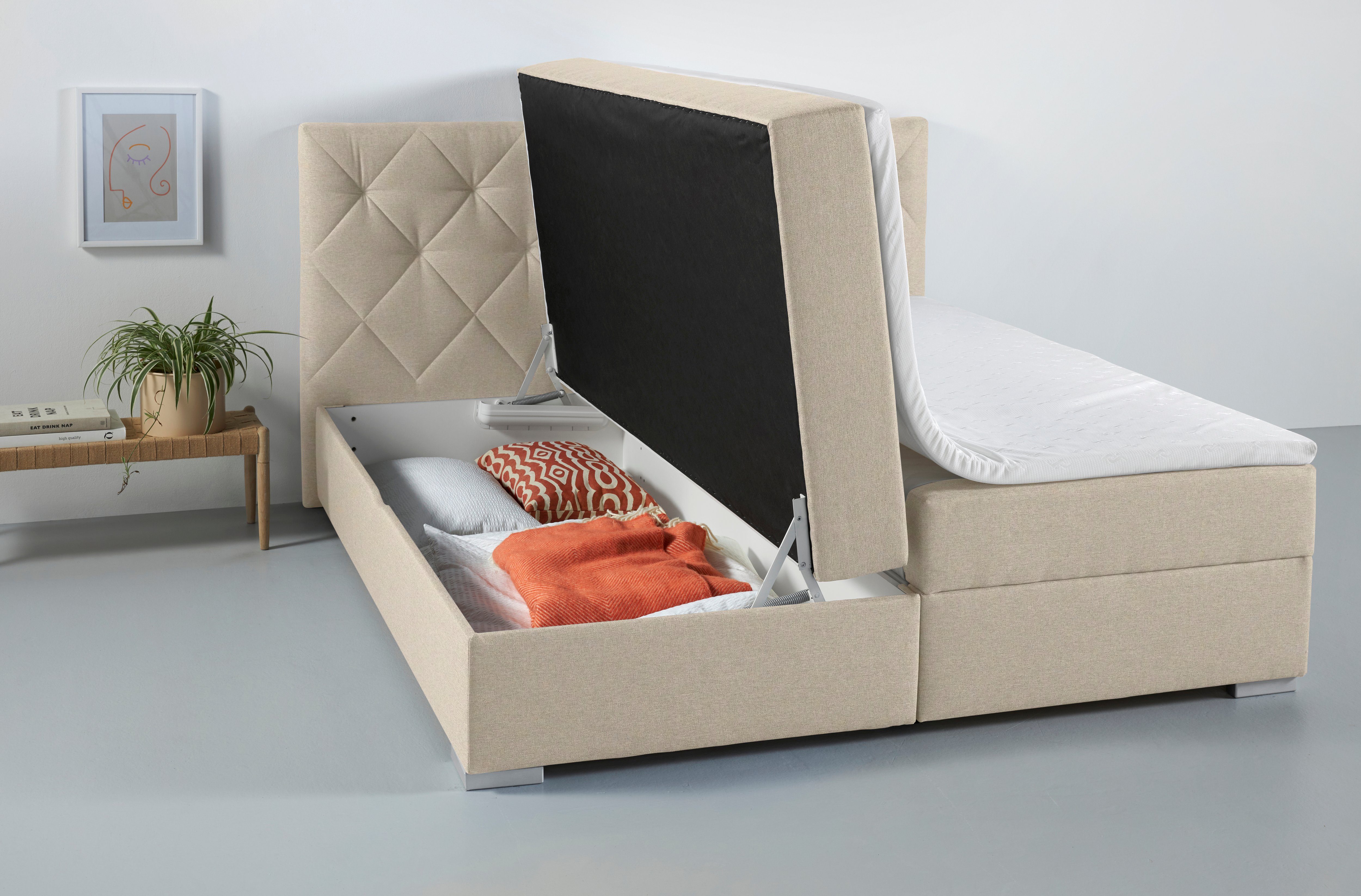 INOSIGN Boxspring Tynan optioneel met bedbox, verkrijgbaar in h2, h3 & h4