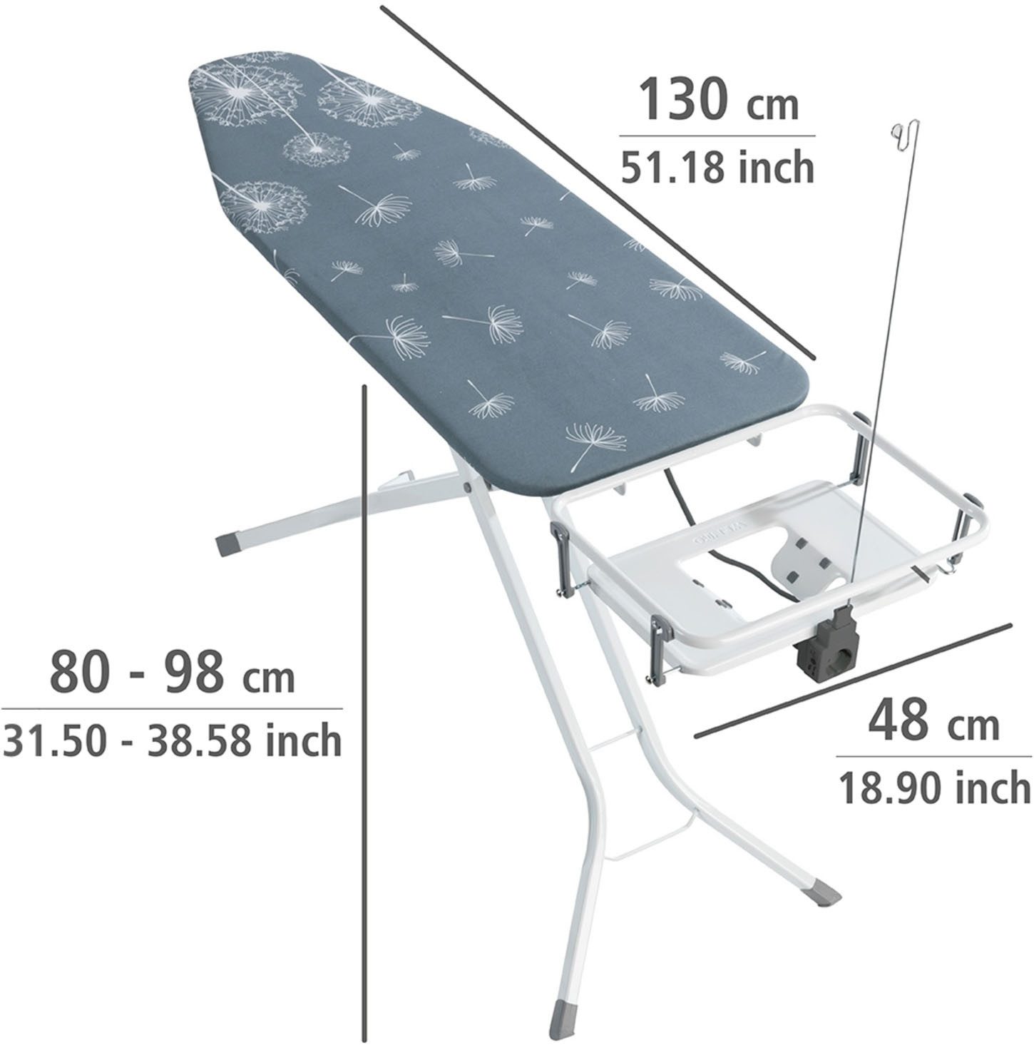 WENKO Strijkplank Model Professional met kabelgeleiding en stopcontact