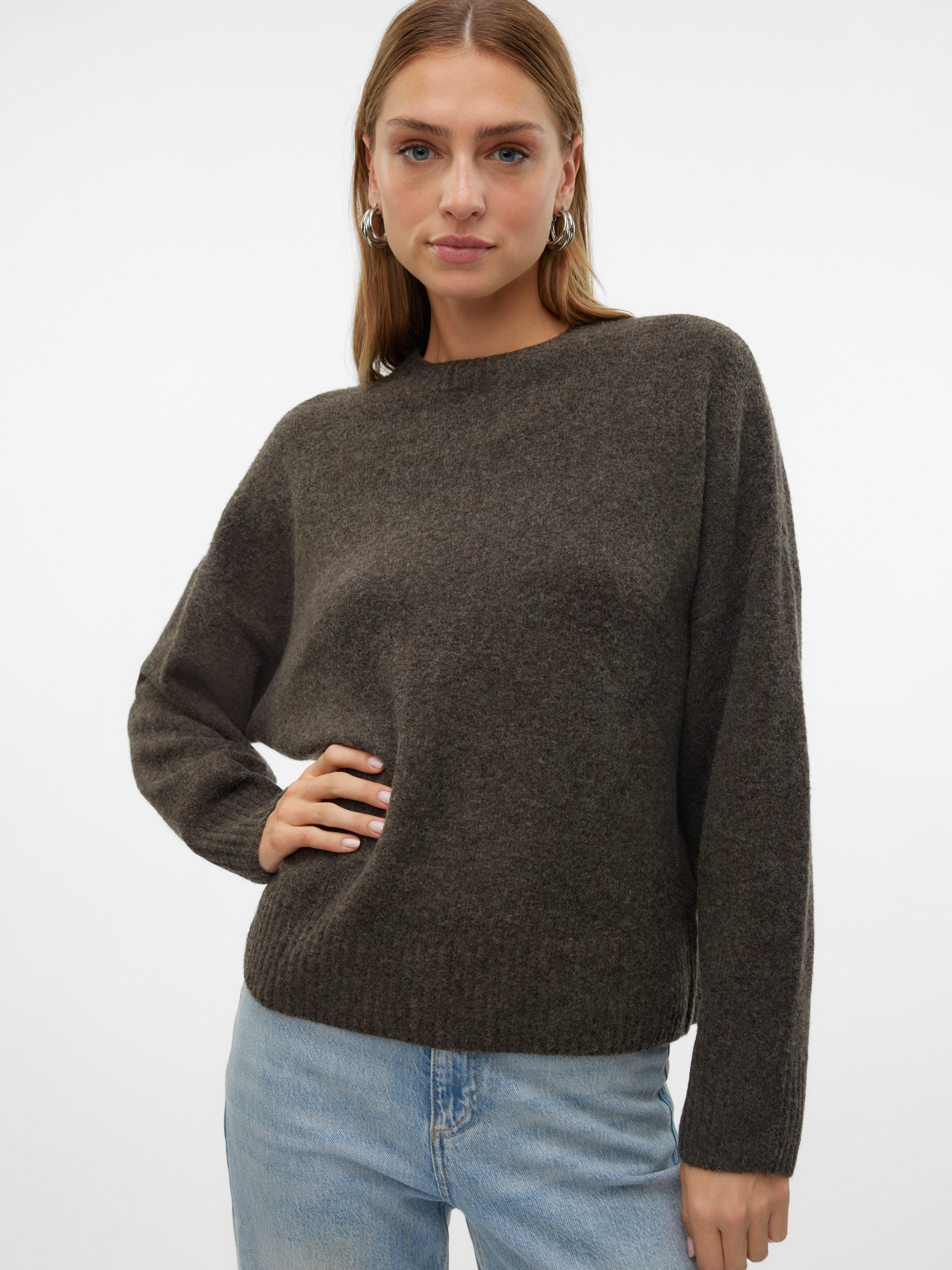 Vero Moda Gebreide trui VMBOOM LS O-NECK PULLOVER GA NOOS