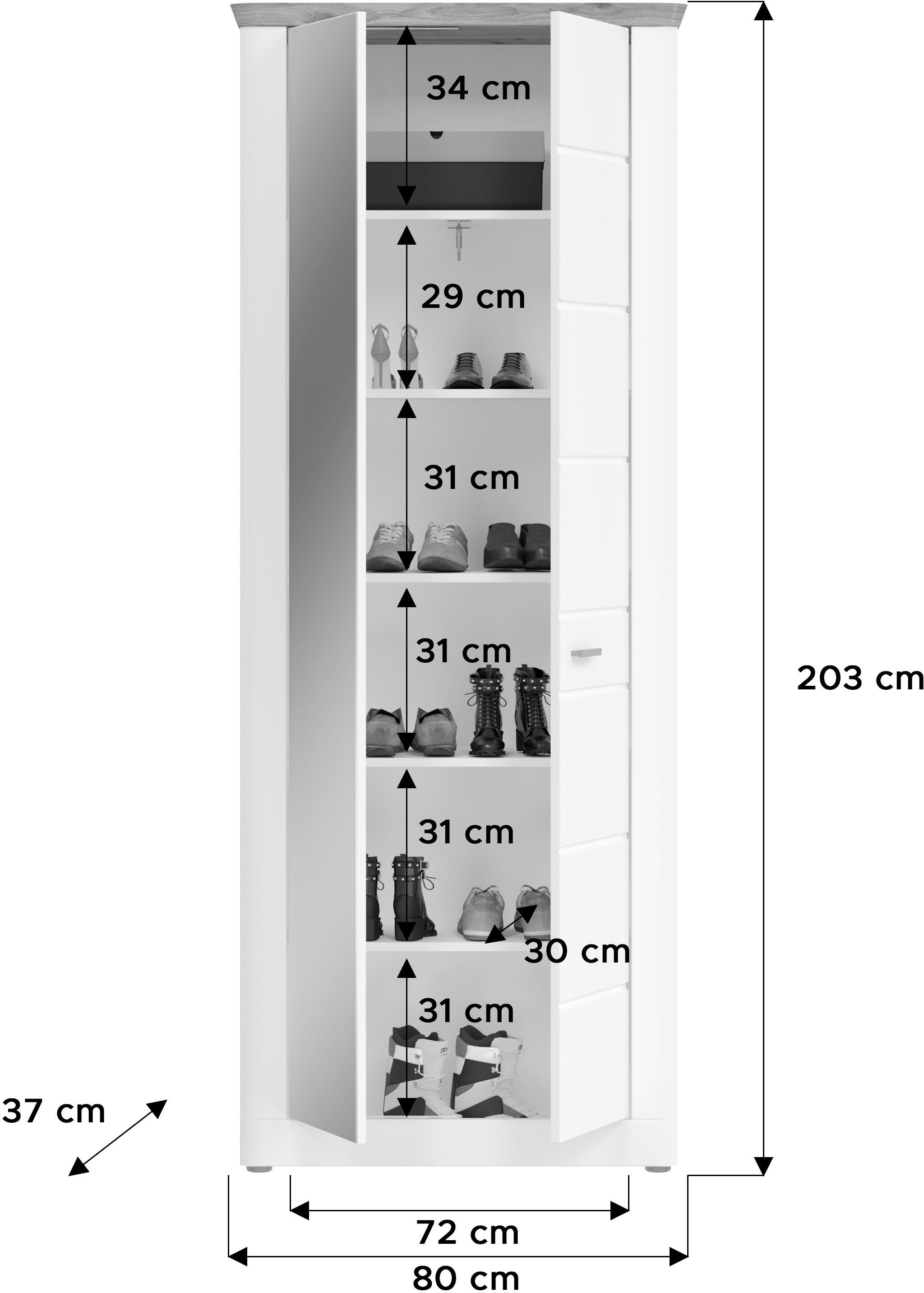 Home affaire Kledingkast Halmstad Breedte ca. 79 cm (1 stuk)