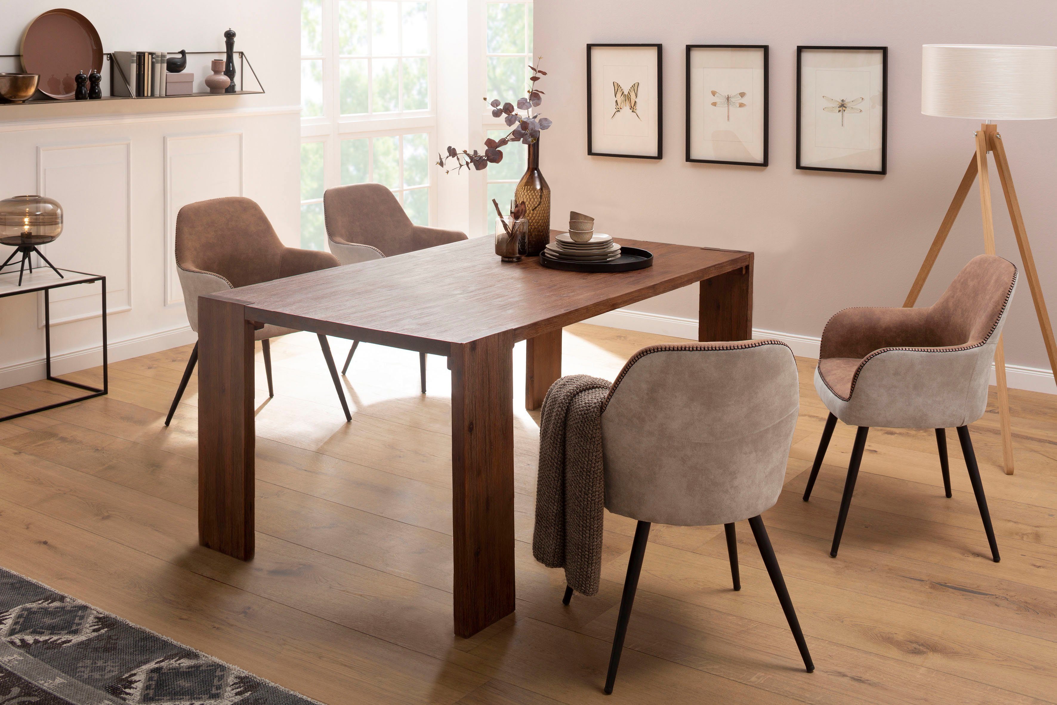 Home affaire Eettafel Marbella van massief acaciahout, in verschillende tafelgrootten