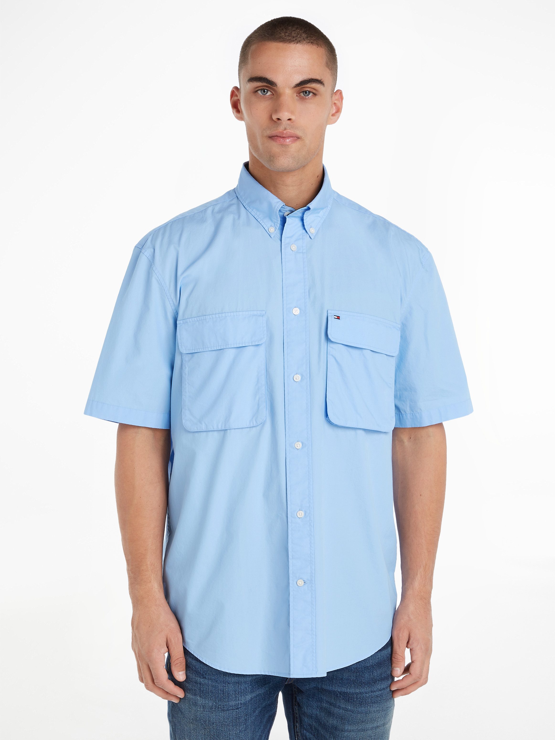 Tommy Hilfiger Overhemd met korte mouwen WCC POPLIN TWO POCKET SHIRT S/S