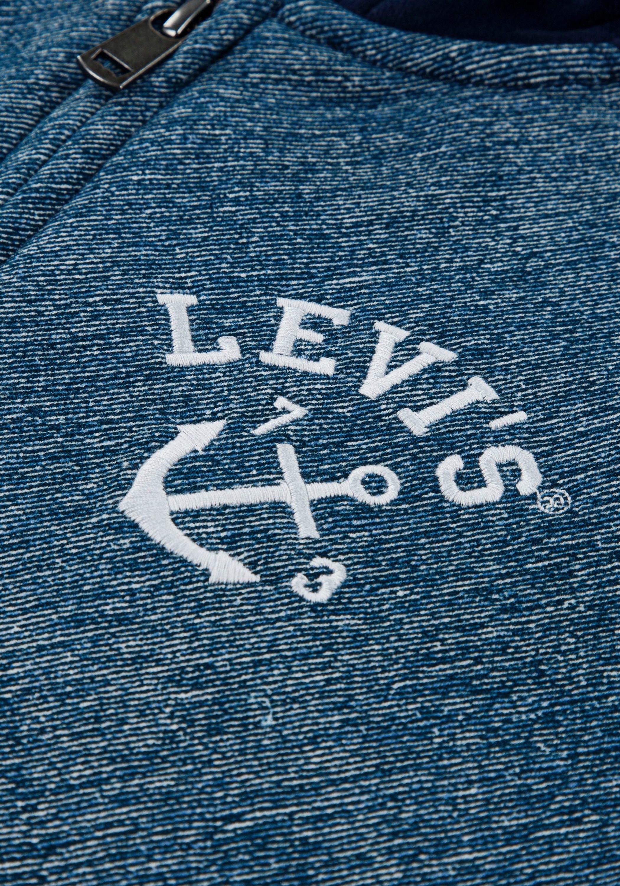 Levi's Kidswear Capuchonsweatvest LVB TROMPE LOEIL DENIM HOODIE in colorblocking-look, voor jongens