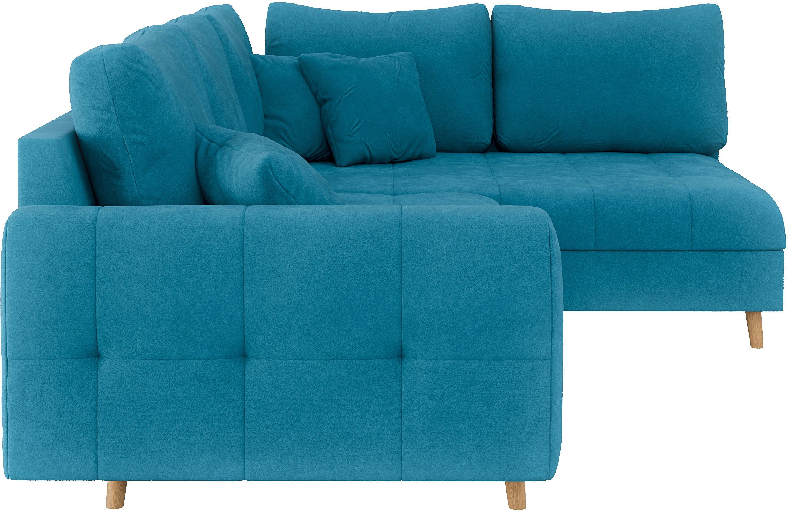 Home affaire Hoekbank CHARRE L-vorm met ottomane, afmetingen B/D/H: 231/161/81 cm fijne stiksels, losse rug- en sierkussens, ook in cord en bouclé