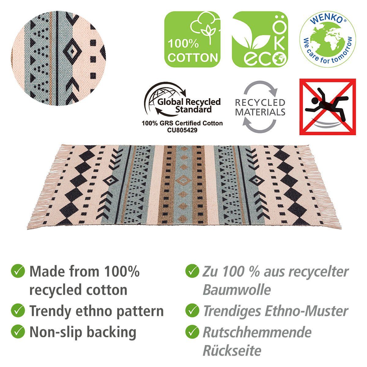 WENKO Badmat BERE BxL: 50 x 80 cm (1 stuk)