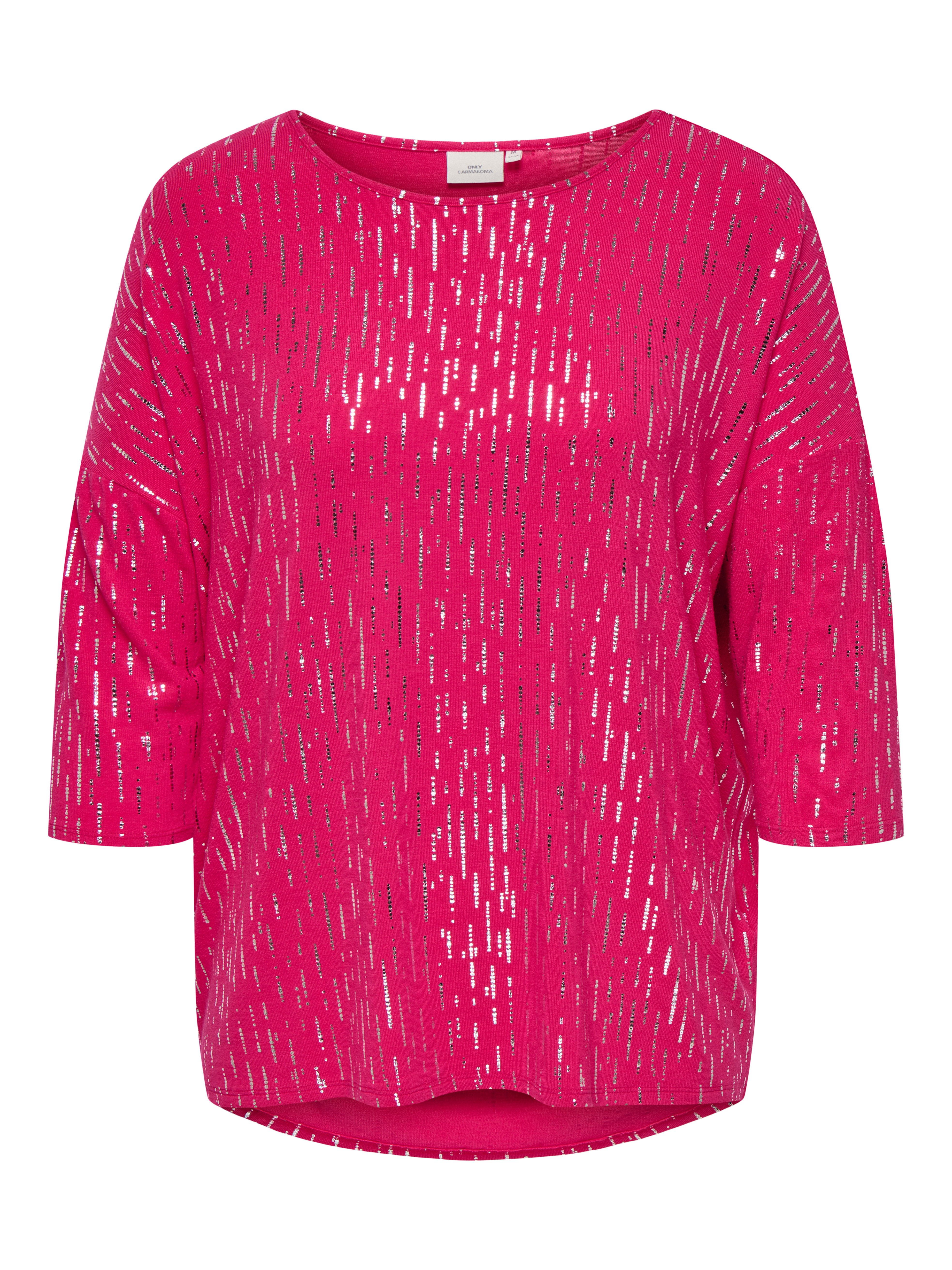 ONLY CARMAKOMA Shirt met ronde hals CARFOILA 3/4 O-NECK TOP JRS BF