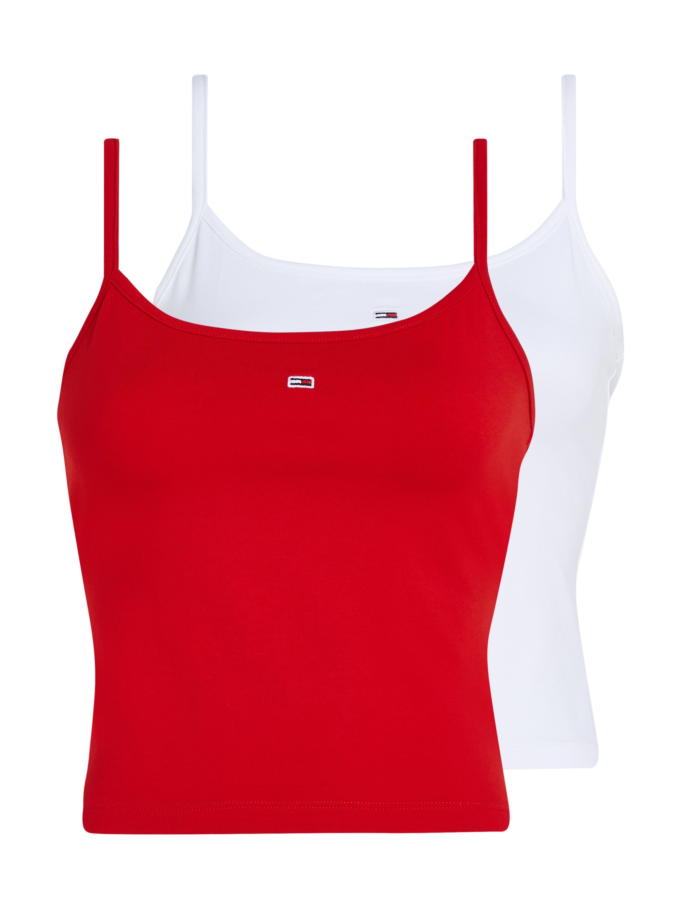 TOMMY JEANS Top met spaghettibandjes TJW 2PACK ESSENTIAL STRAP TOP (set ESSENTIAL Regular Flag Logo TJ Women)