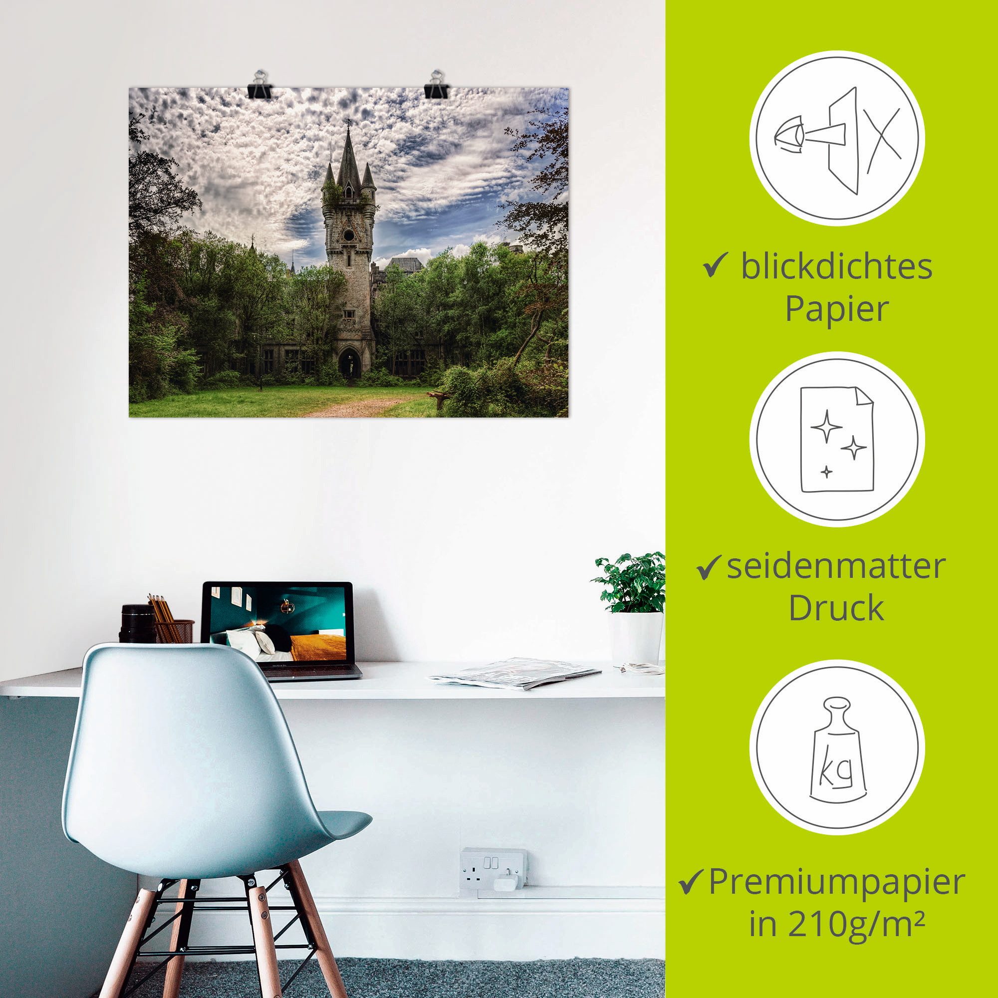 Artland Artprint Verlaten kasteel Chateau - Lost Place als artprint op linnen, poster in verschillende formaten maten