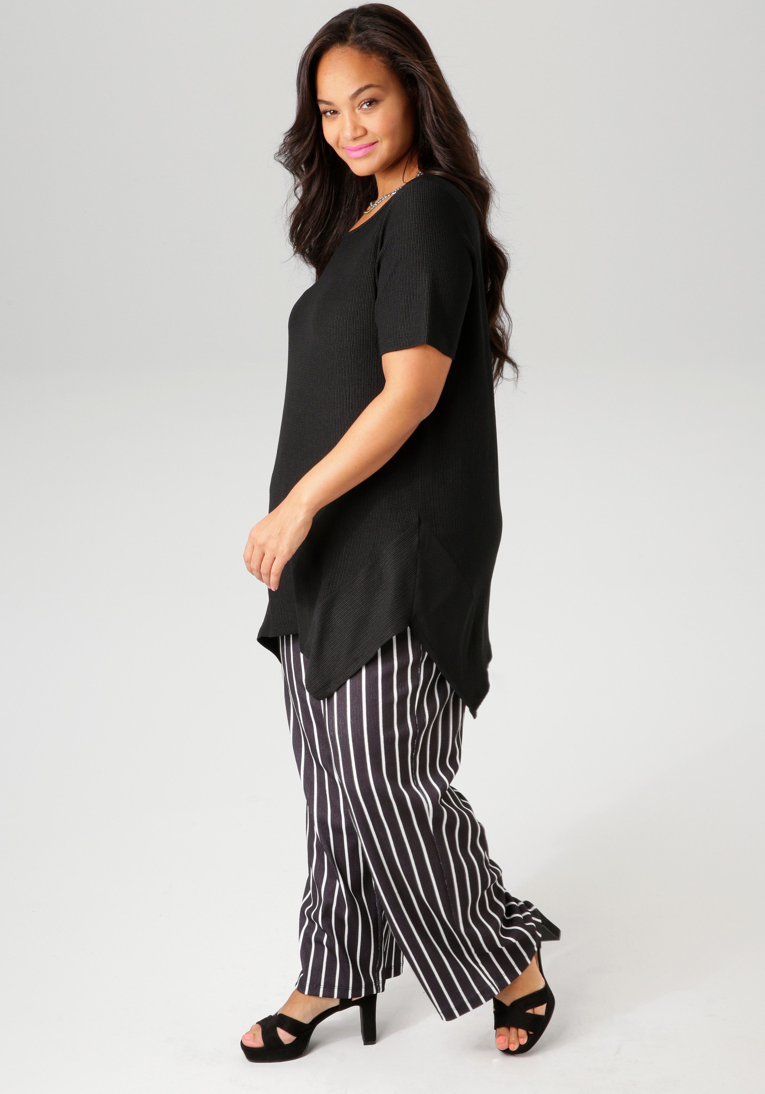 Aniston PLUS Shirt met subtiele streep-look structuur