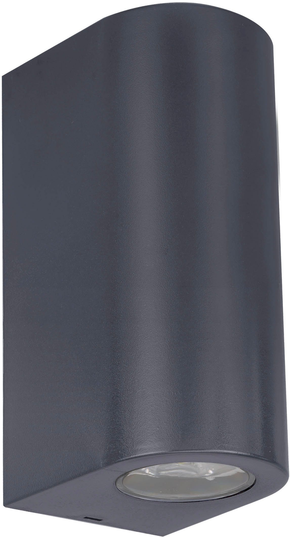 näve Wandlamp voor buiten Alecto cilindrische vorm, zwart, 2 x gu10 excl. lichtbron, h: 15,5 cm (1 stuk)
