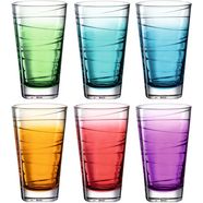 leonardo longdrinkglas vario struttura colori-glas, kleurverloop, 280 ml, 6-delig (set, 6-delig) multicolor
