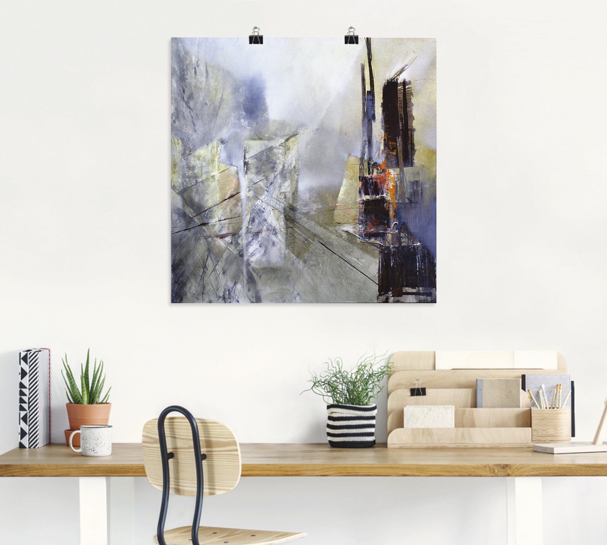 Artland Artprint Abstracte compositie in wit als poster, muursticker in verschillende maten