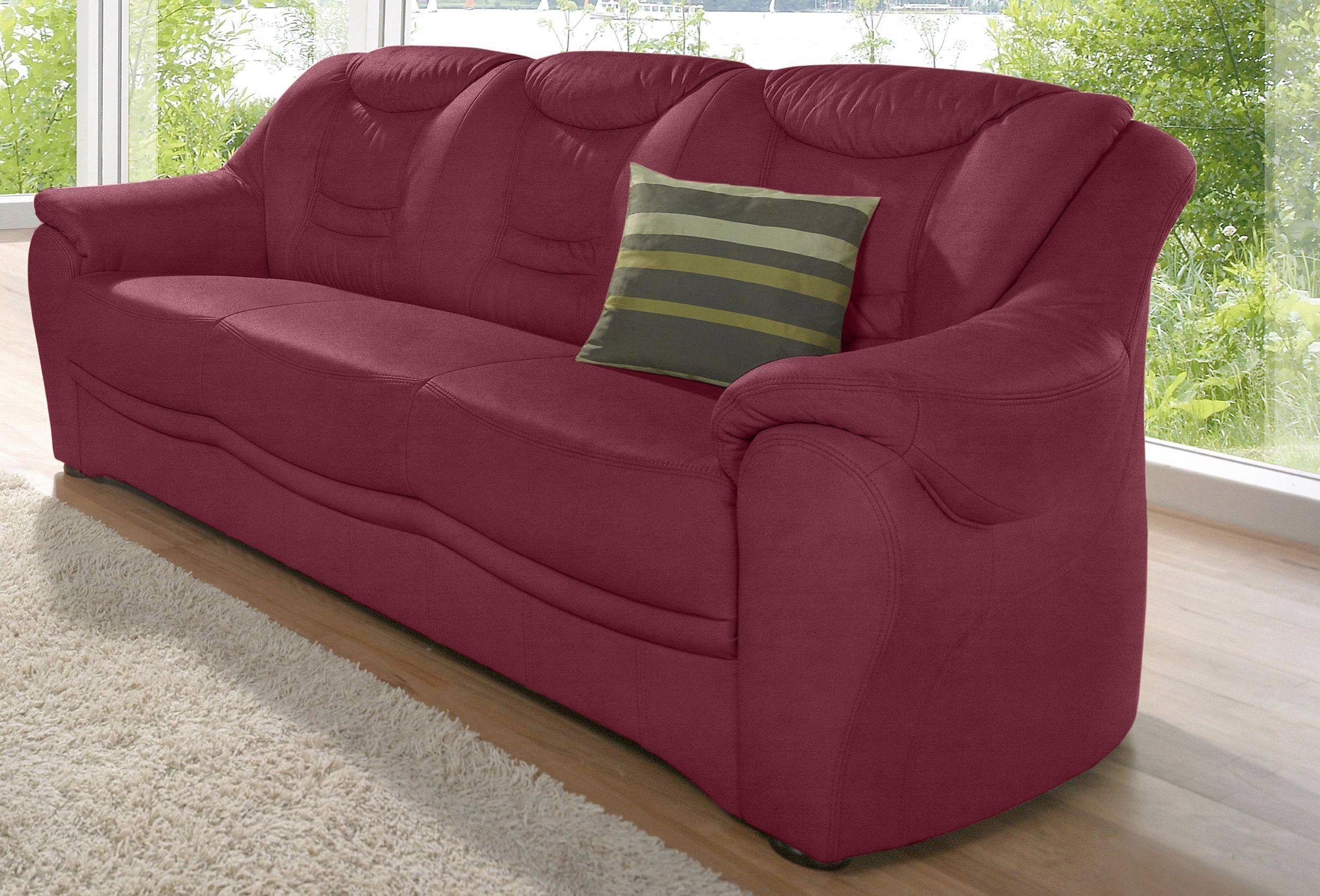 sit&more 3-zitsbank Bansin inclusief binnenvering rood, 3-zitsbanken