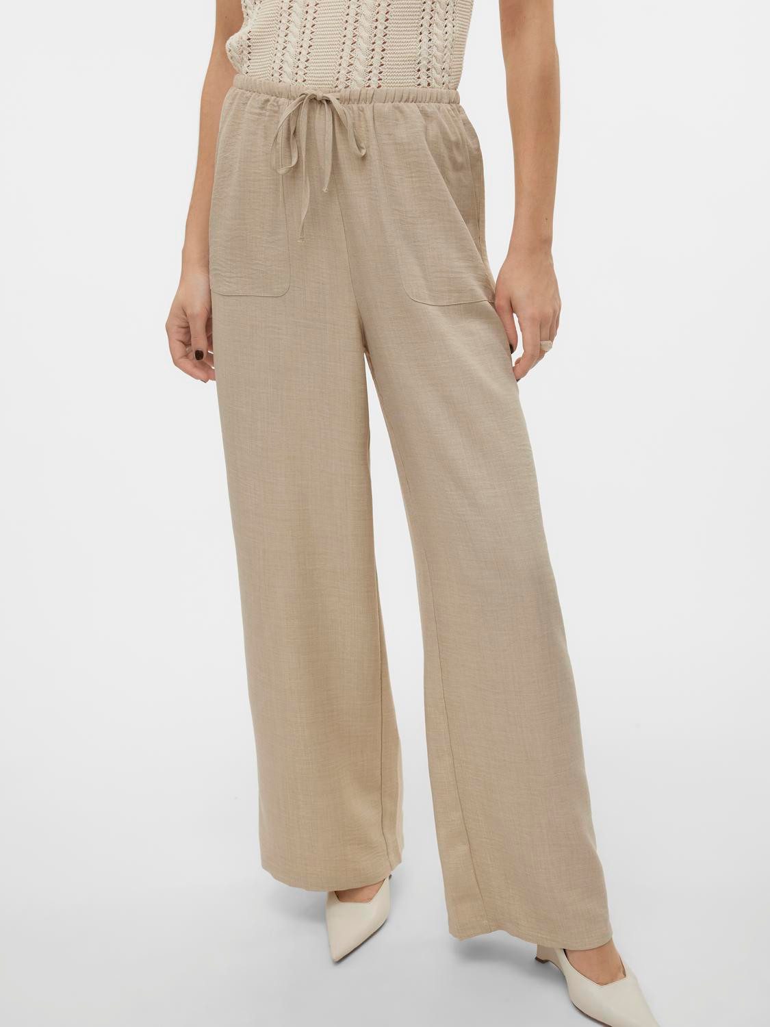Vero Moda Comfortbroek VMMELANEY HW LOOSE PANT WVN GA NOOS
