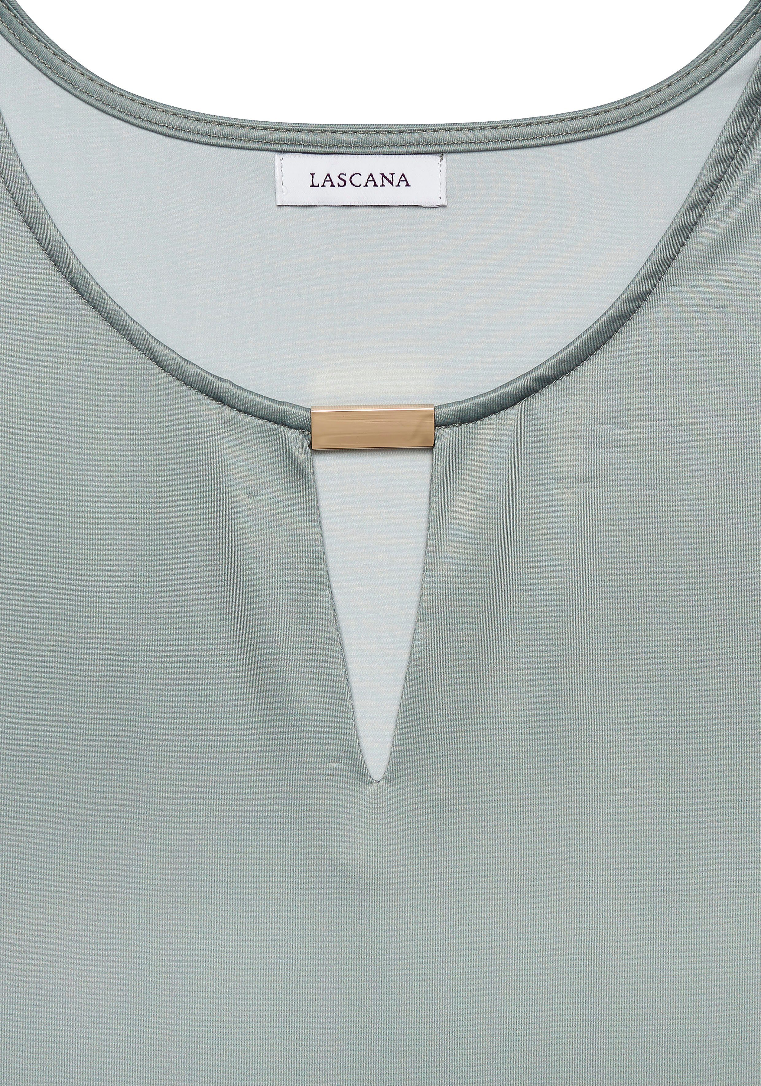 Lascana Tanktop van gladde jerseykwaliteit met cut-out elegant zomertop kreukvrij