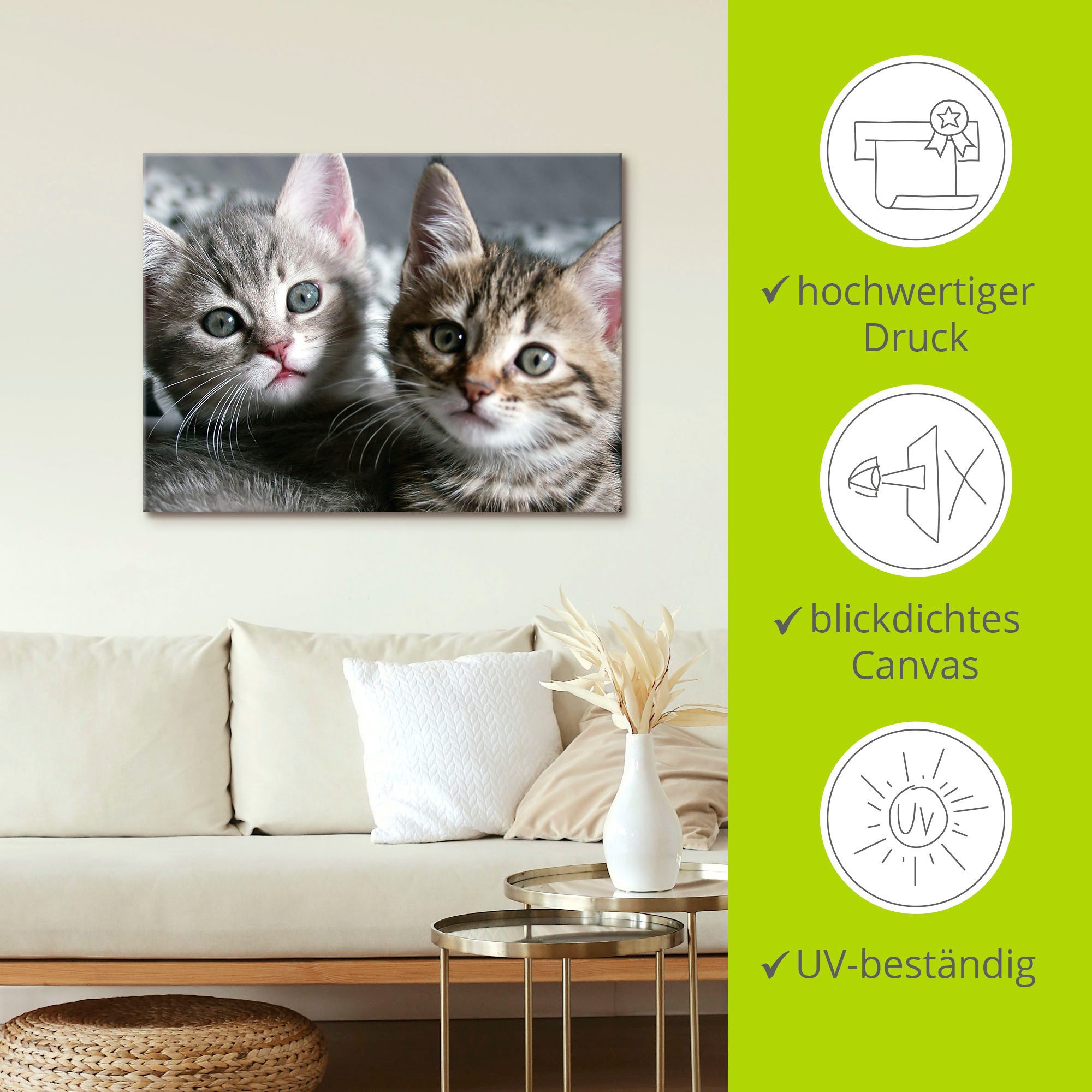 Artland Artprint Kat als artprint van aluminium, artprint voor buiten, artprint op linnen, poster, muursticker