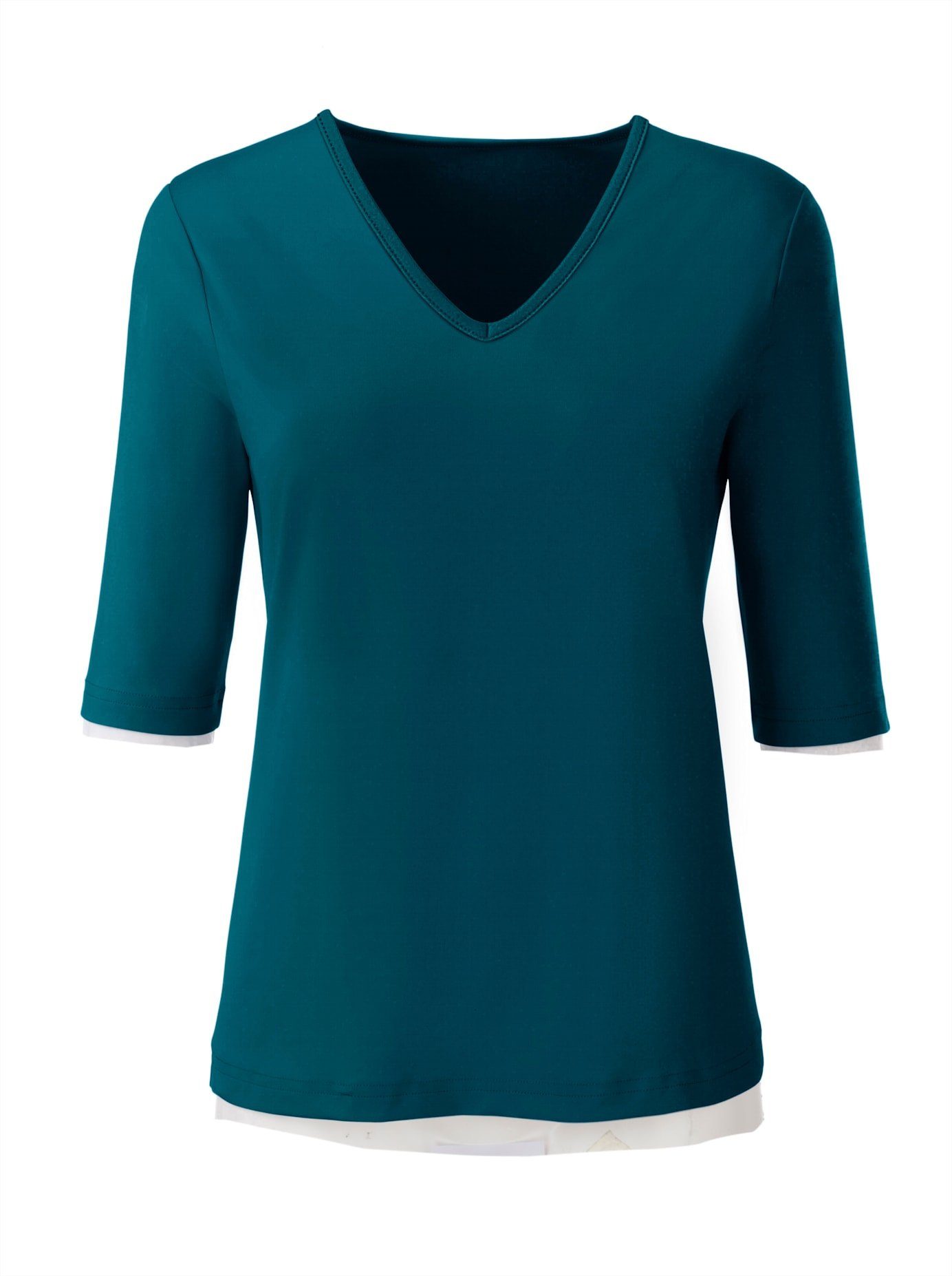Casual Looks Shirt met V-hals Shirt (1-delig)
