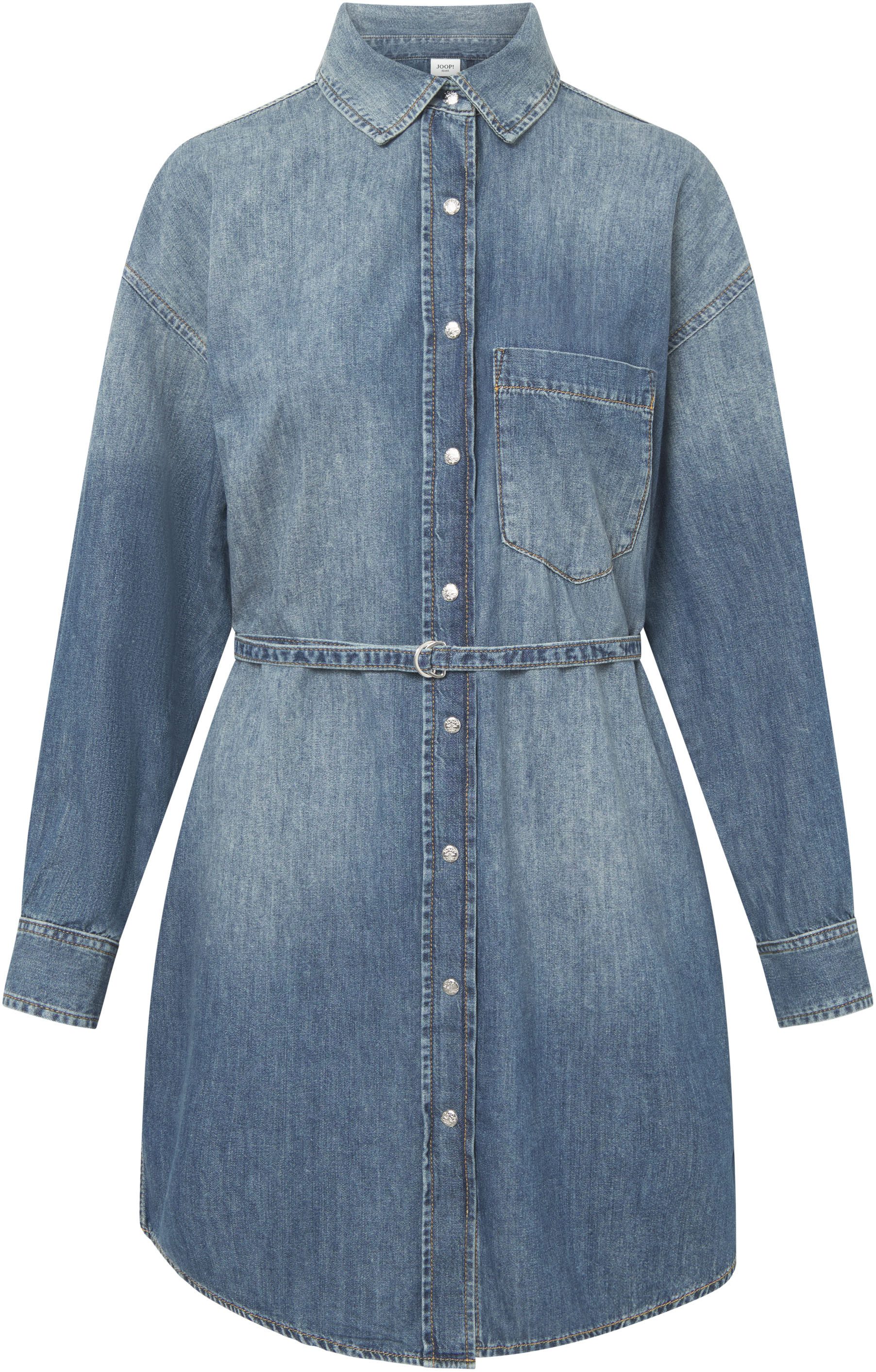 Joop Jeans blouse Nele Met een ronde hals dames spijkerjurken maat M blauw