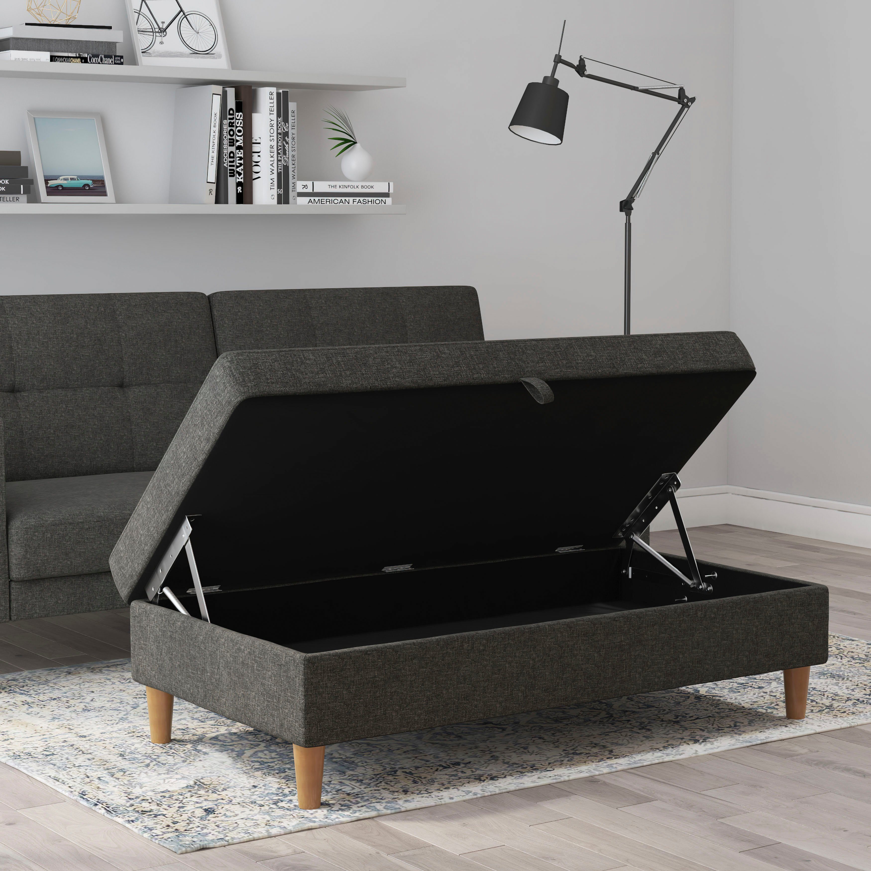 Dorel Home Hocker met bergruimte Lilly met bergruimte, vrij in ruimte plaatsbaar, zithoogte 43 cm (1 stuk)