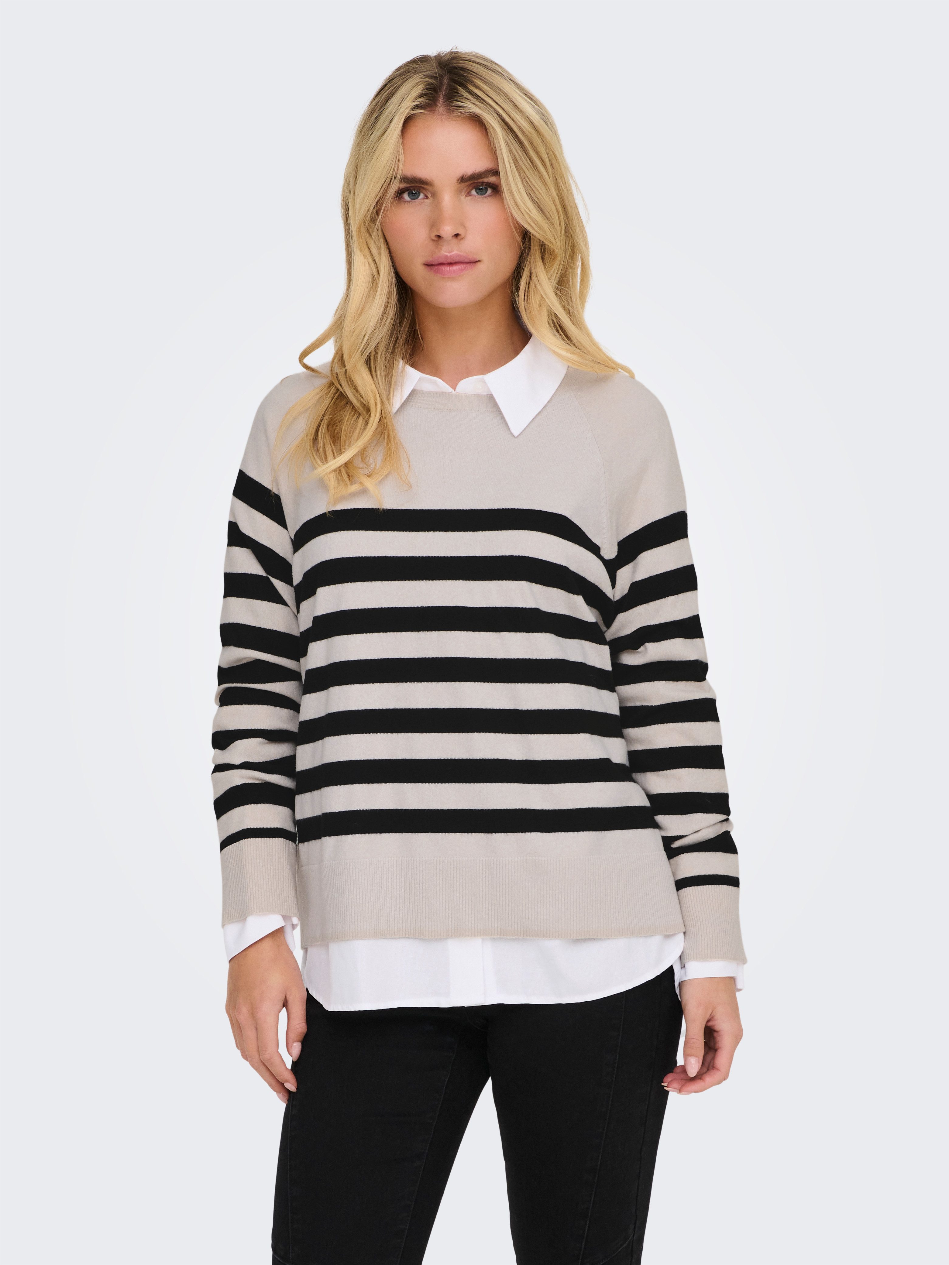 Only Trui met ronde hals ONLAMA LIFE LS RAGLAN O-NECK CC KNT