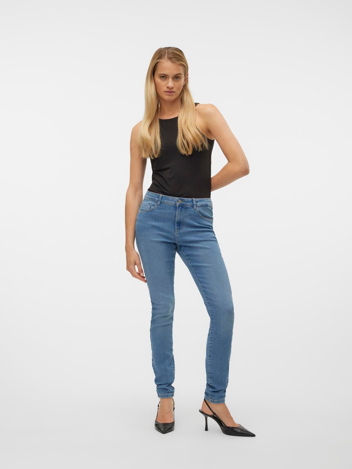 Vero Moda Skinny fit jeans VMELLY MR SKINNY JEANS BLUE NOOS