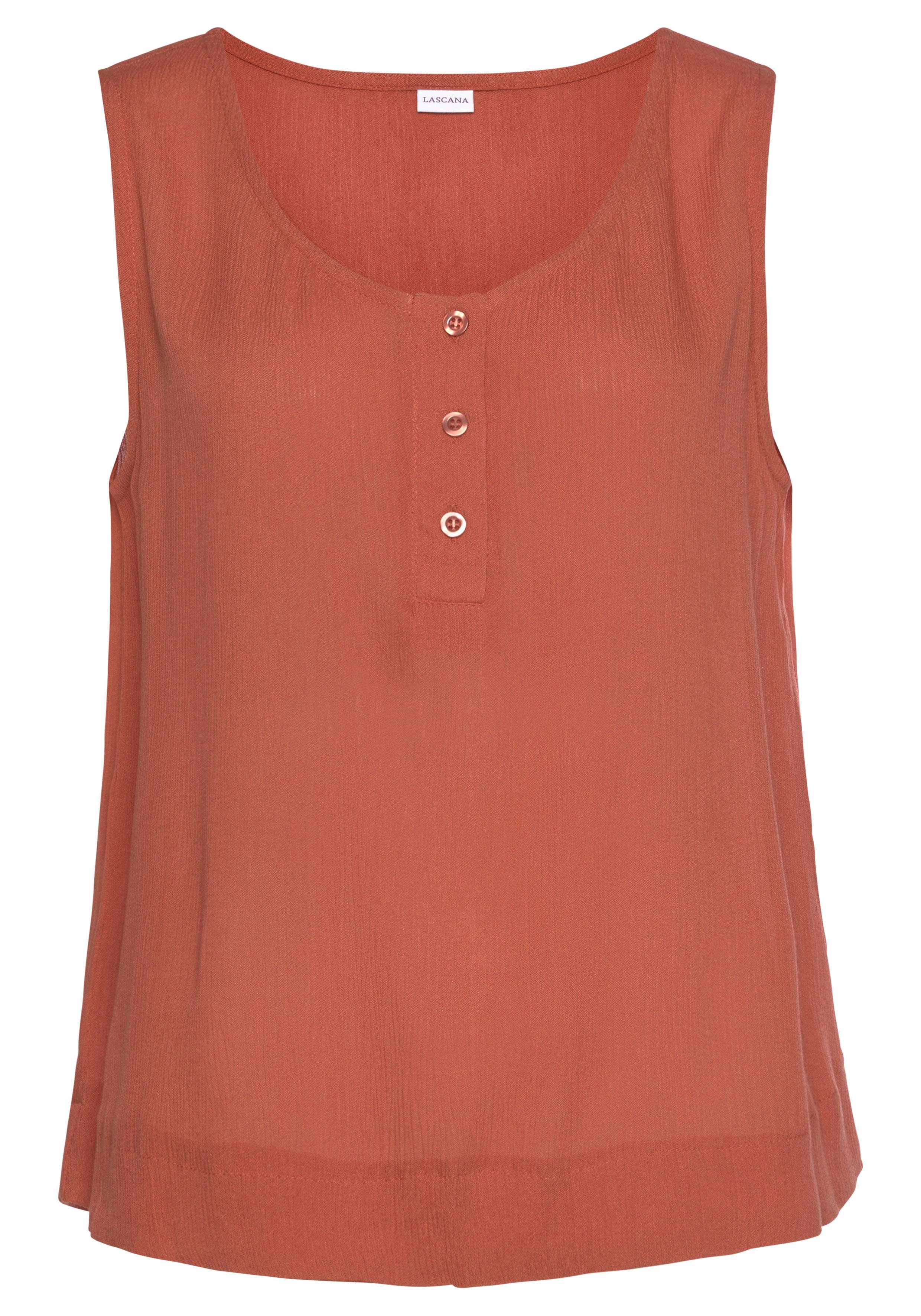 Buffalo Top van crêpe viscose met knoopsluiting, tanktop, blouseshirt