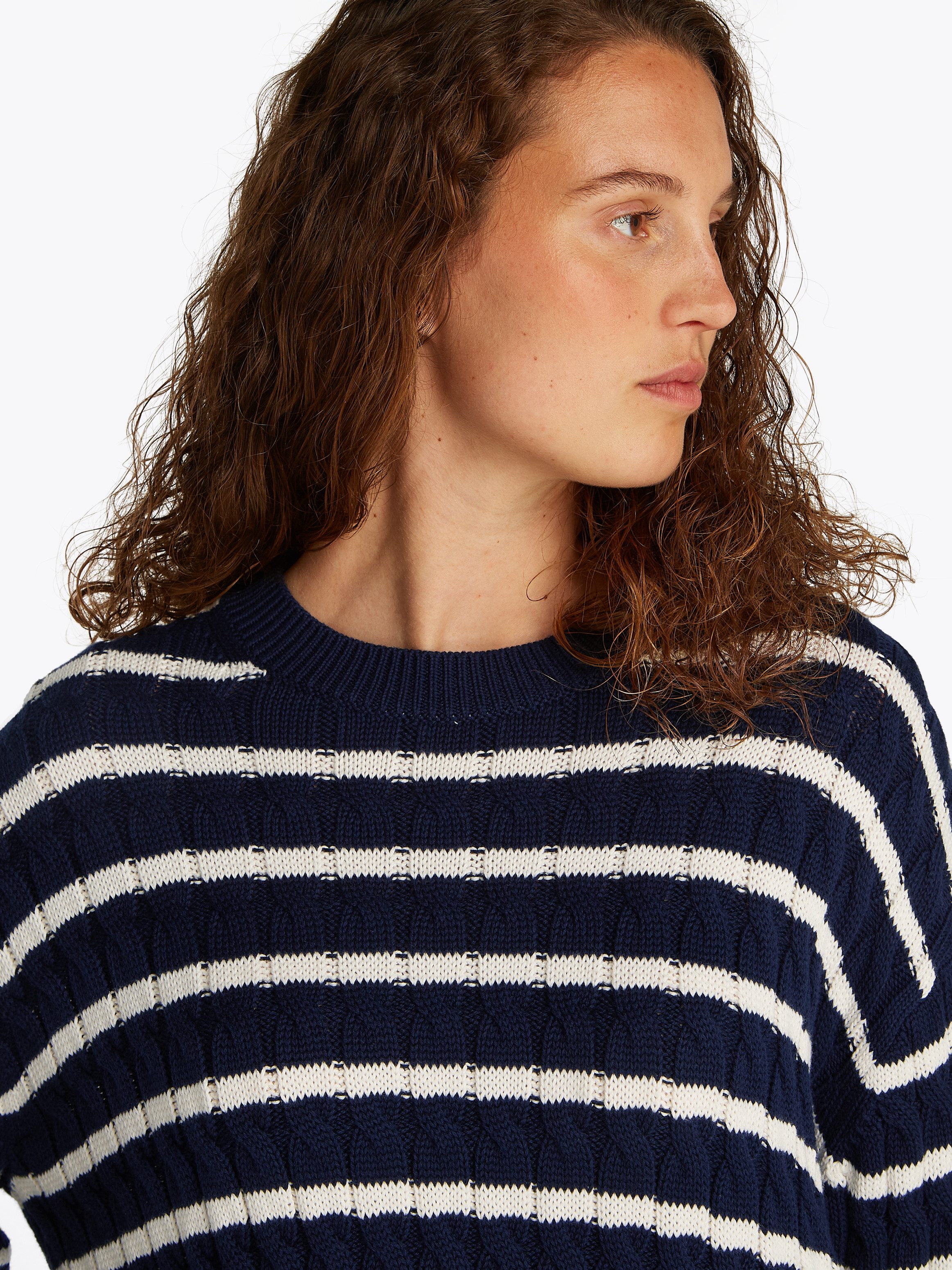Tommy Hilfiger Trui met ronde hals SOFT CO CABLE C-NK LS SWT