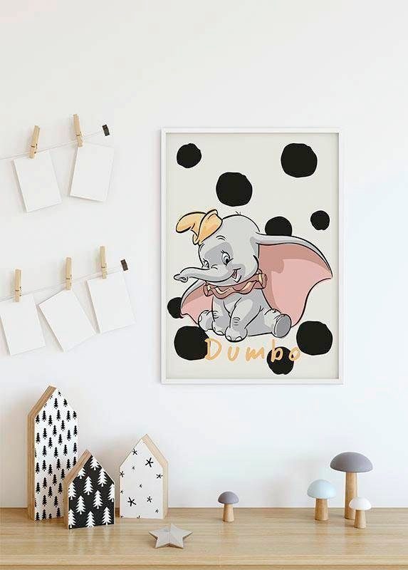 Komar Wanddecoratie Dumbo stippen Wanddecoratie voor de kinderkamer - zonder lijst (1 stuk)