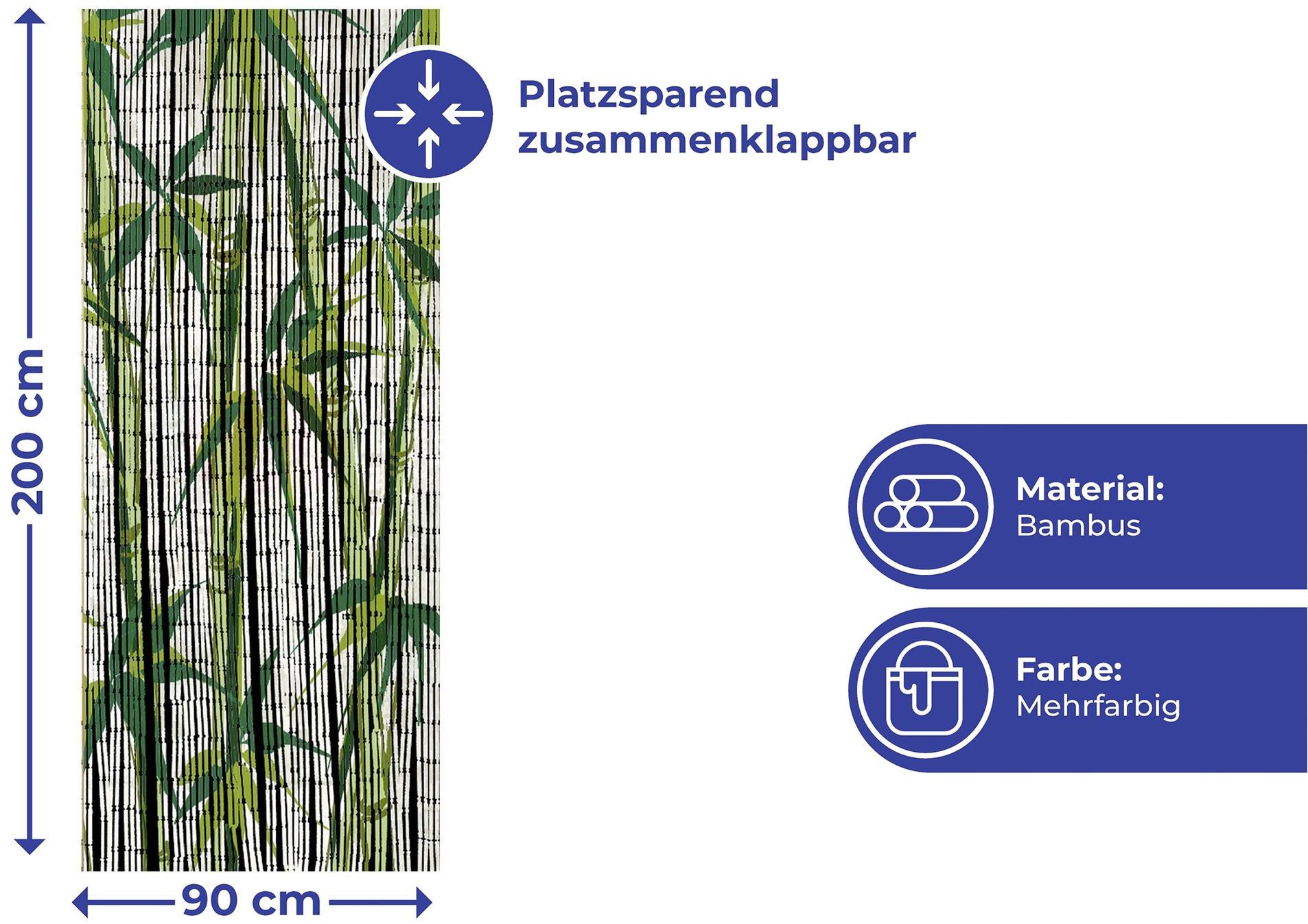 WENKO Deurgordijn Model Bamboo voor balkon of terras (1 stuk)