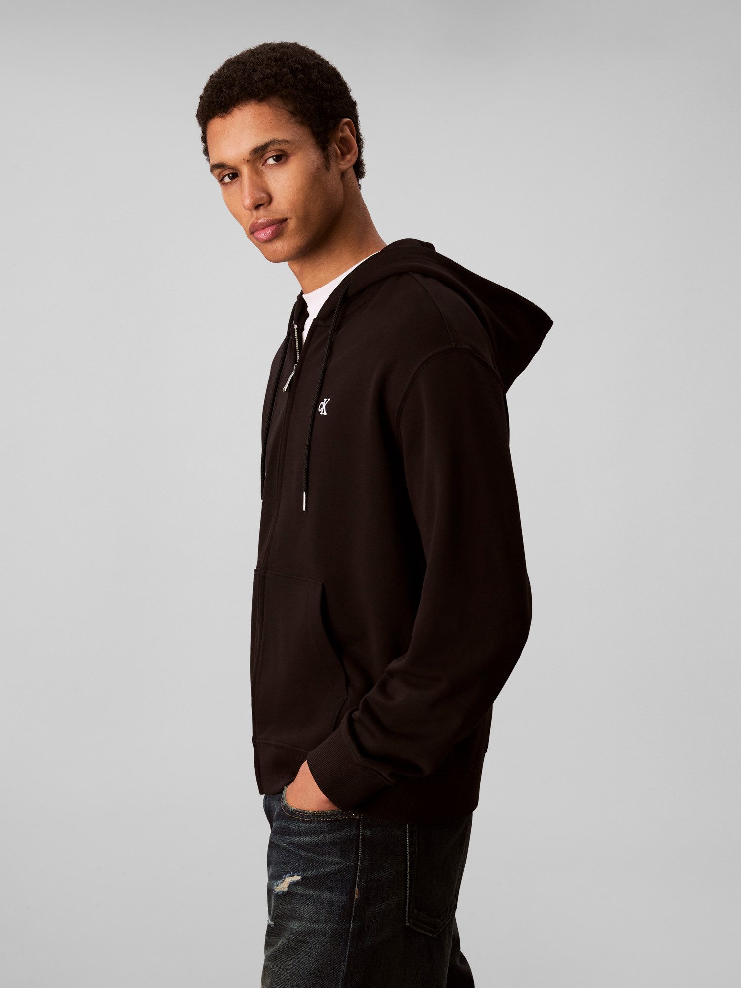 Calvin Klein Hoodie LS EU 350TERRY MONOGRAM FZ HOODI