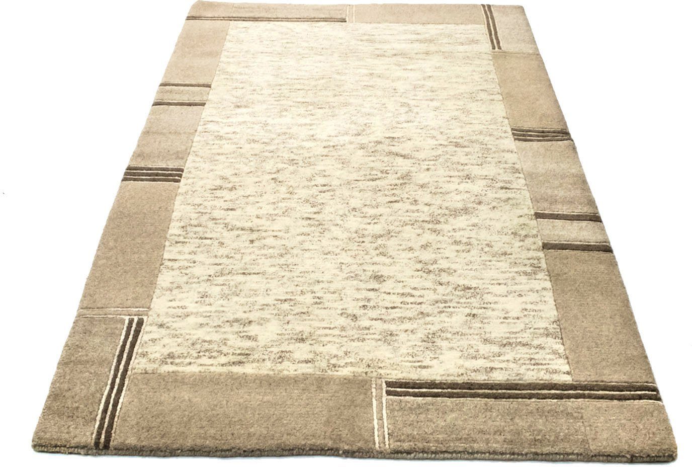 morgenland wollen kleed nepal vloerkleed met de hand geknoopt beige beige