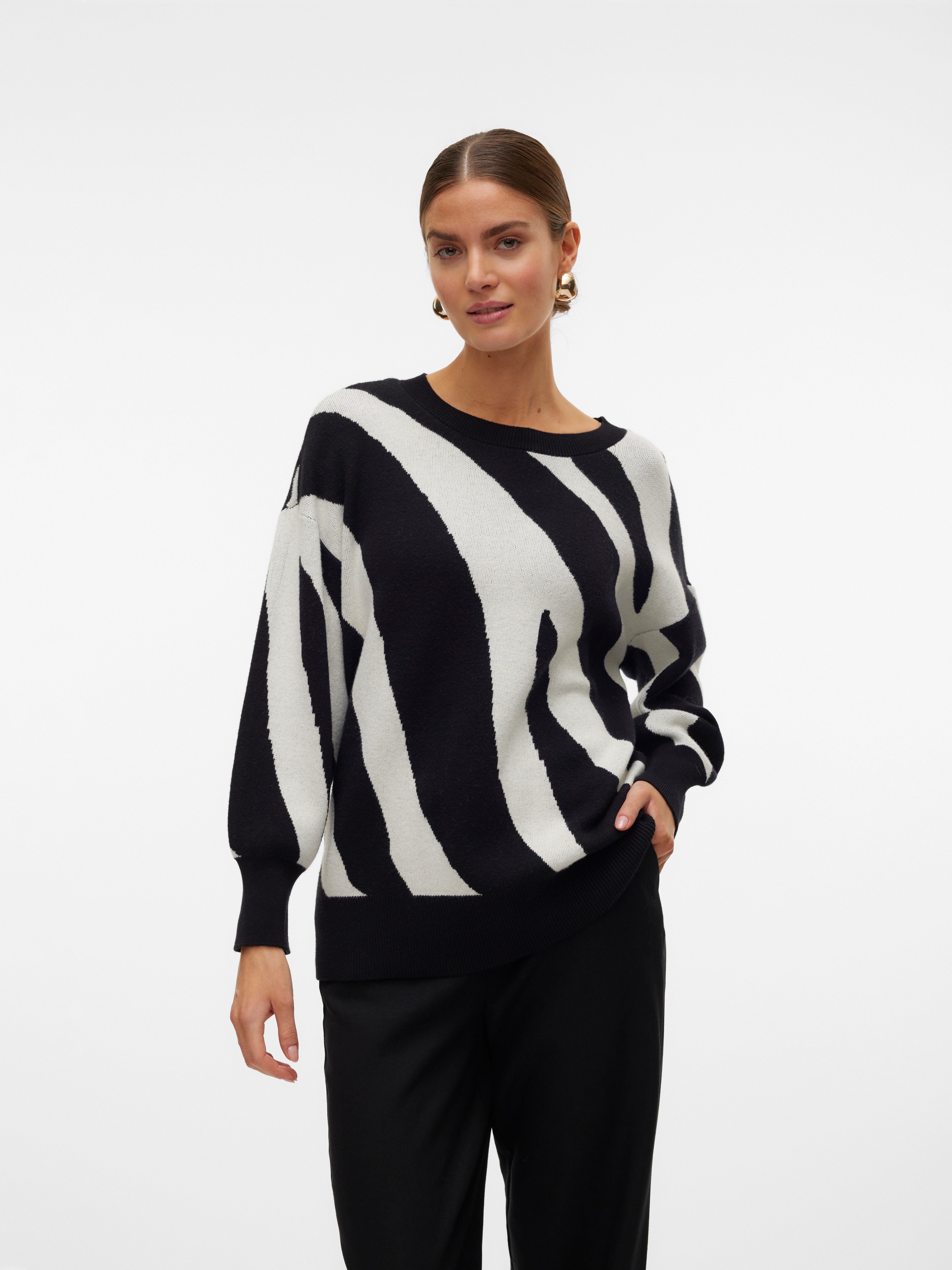 Vero Moda Regular fit gebreide pullover met two-tone-motief model 'NANCY'