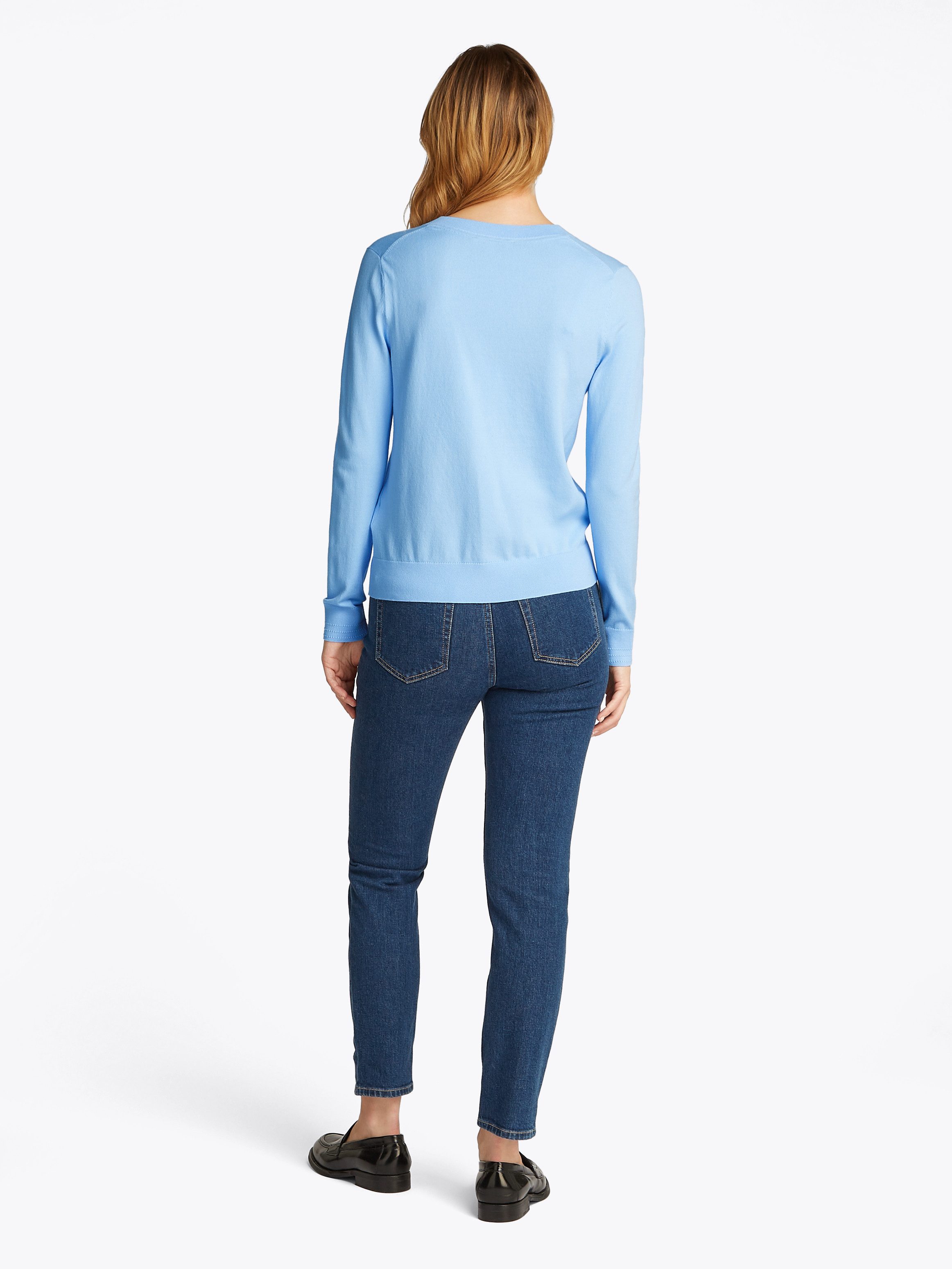 Tommy Hilfiger Trui met V-hals CO JERSEY STITCH V-NK SWEATER met V-hals en rib