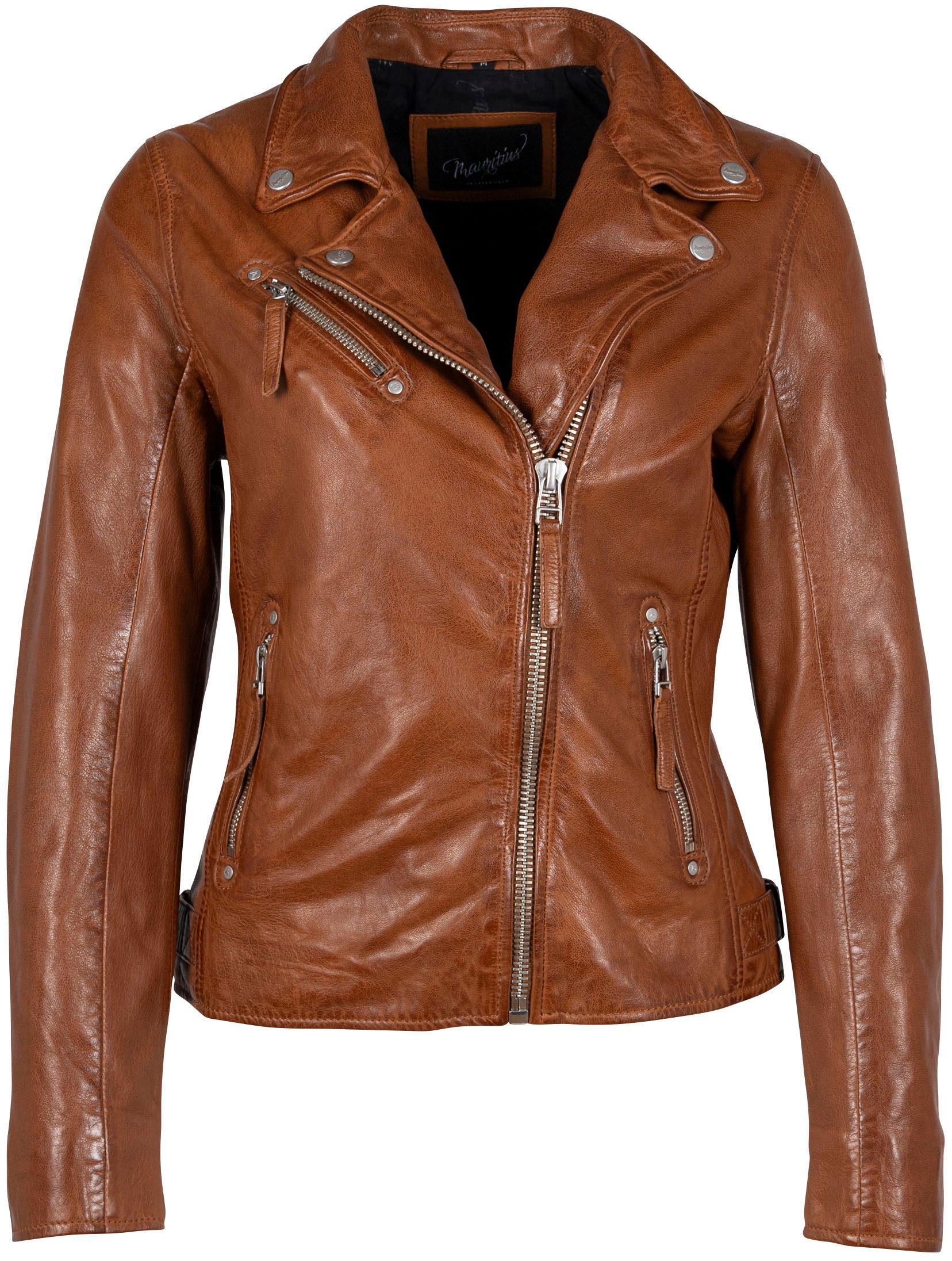 OTTO Mauritius Leren jack MWPaige in bikerstijl asymmetrische rits reverskraag