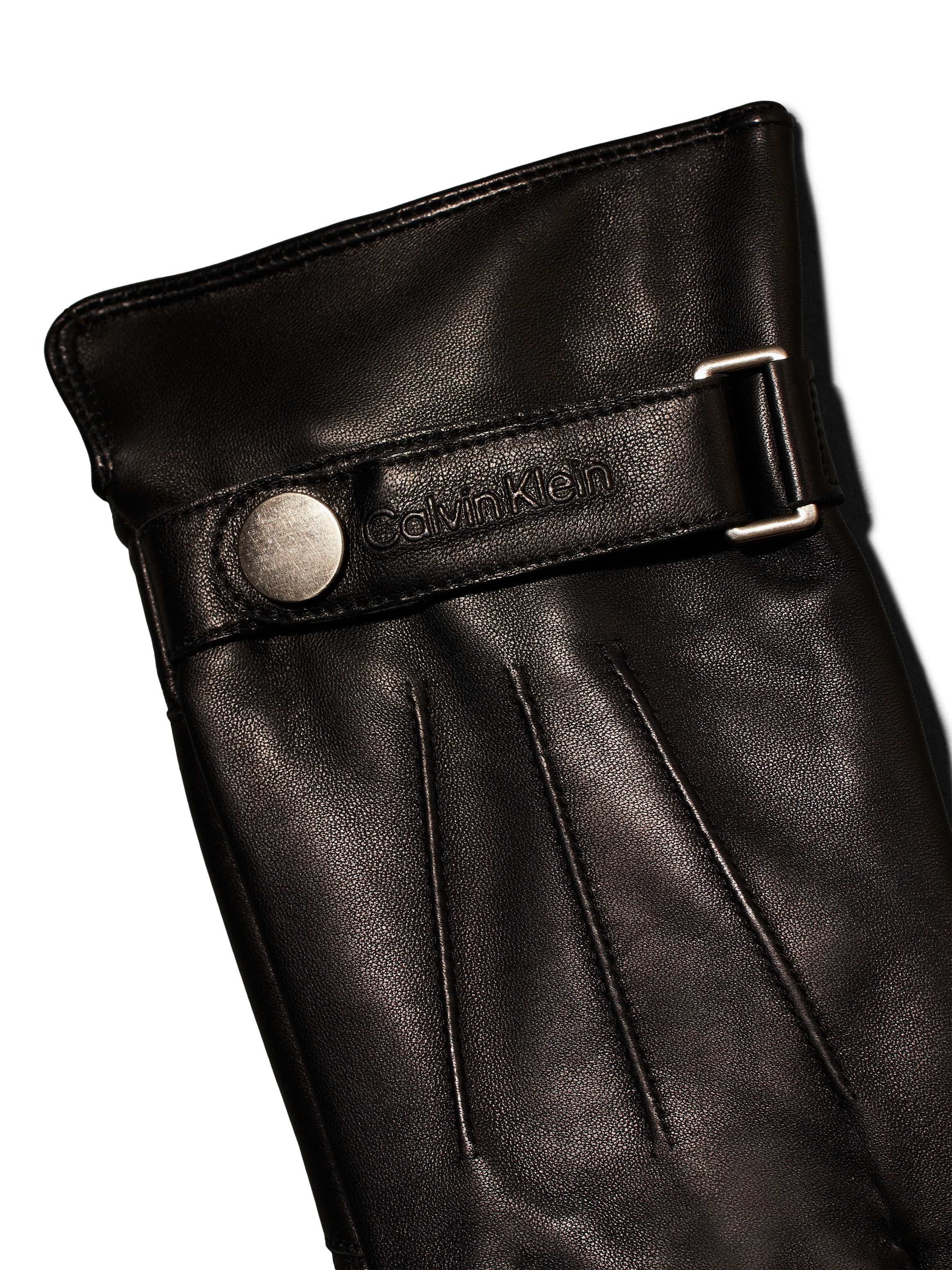 Calvin Klein Leren handschoenen LEATHER RIVET GLOVES met een logo-opschrift