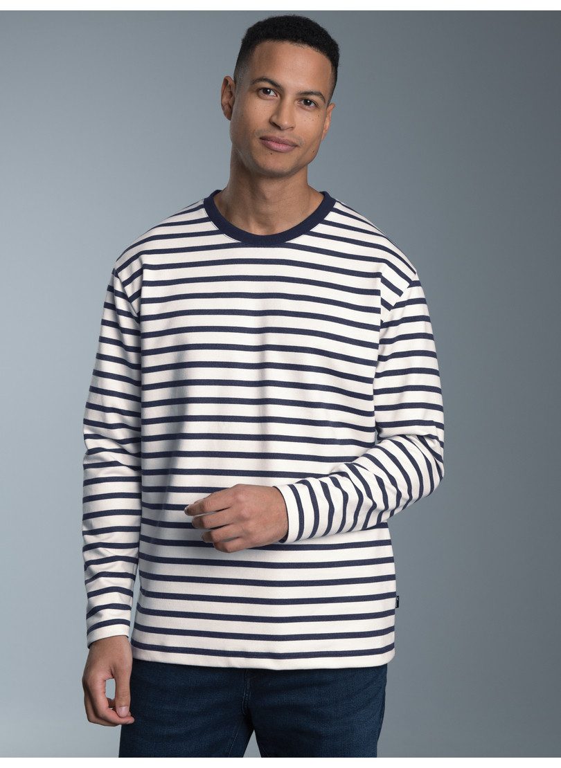 Trigema Sweatshirt TRIGEMA sweatshirt met streepjespatroon