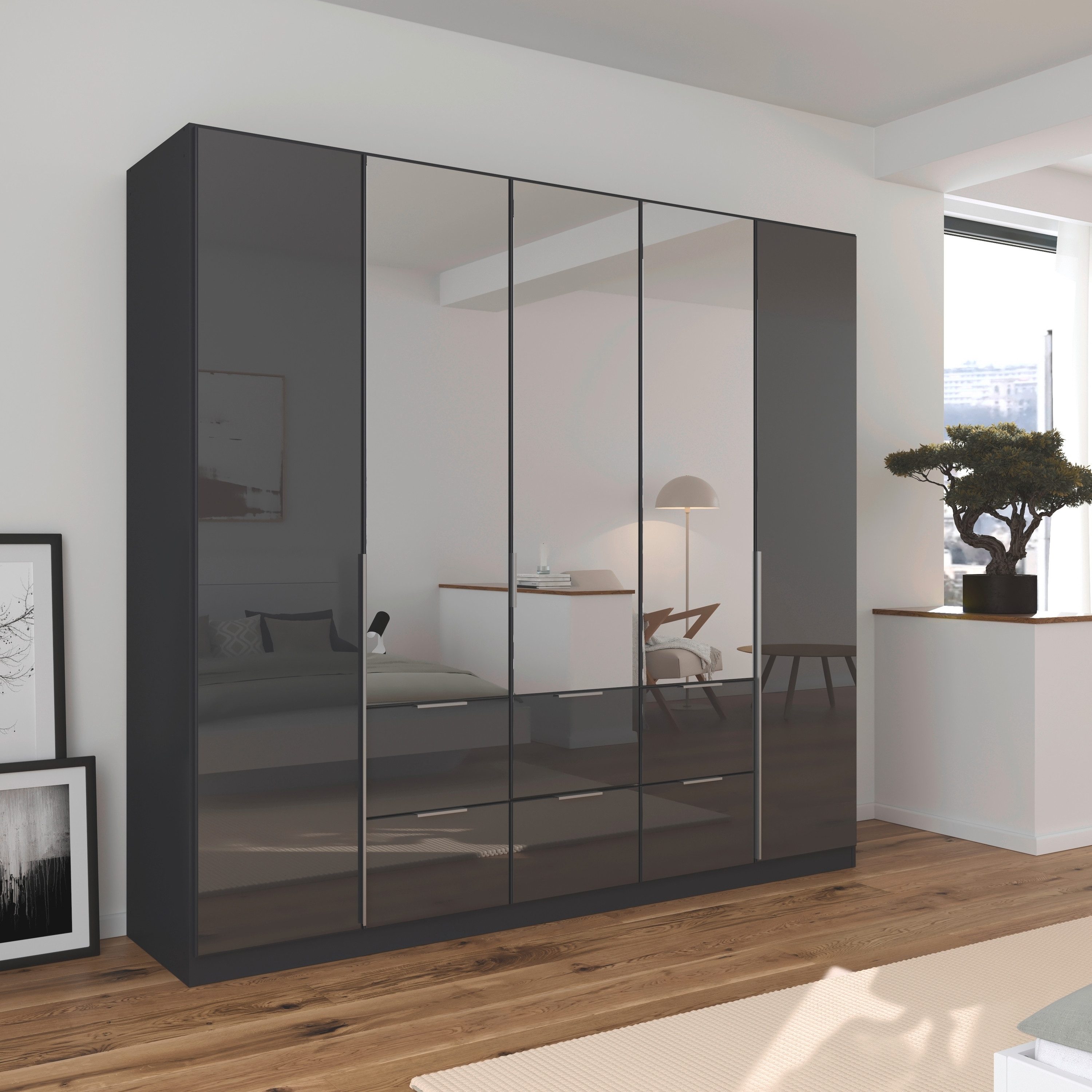 rauch Draaideurkast Kledingkasten kast garderobe AGORDO met glazen front