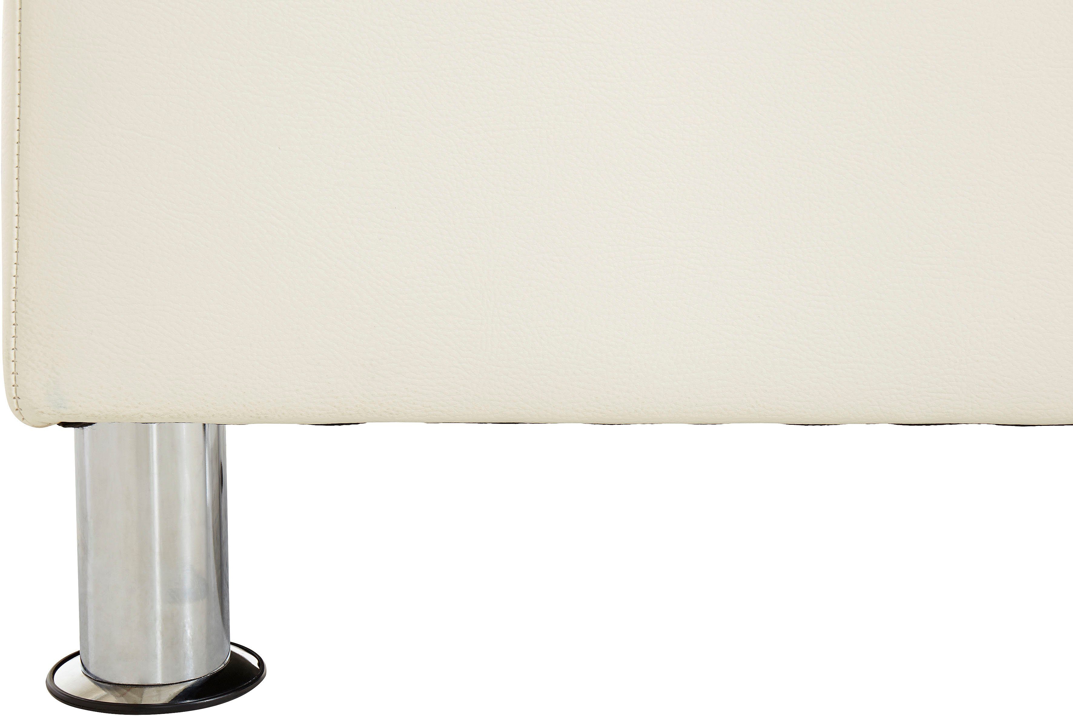 TRENDMANUFAKTUR Hocker Rondo, poef bij de serie, breedte 67 cm, chromen voeten Voetenbank optioneel met verenkern, in verschillende bekledingen bestelbaar