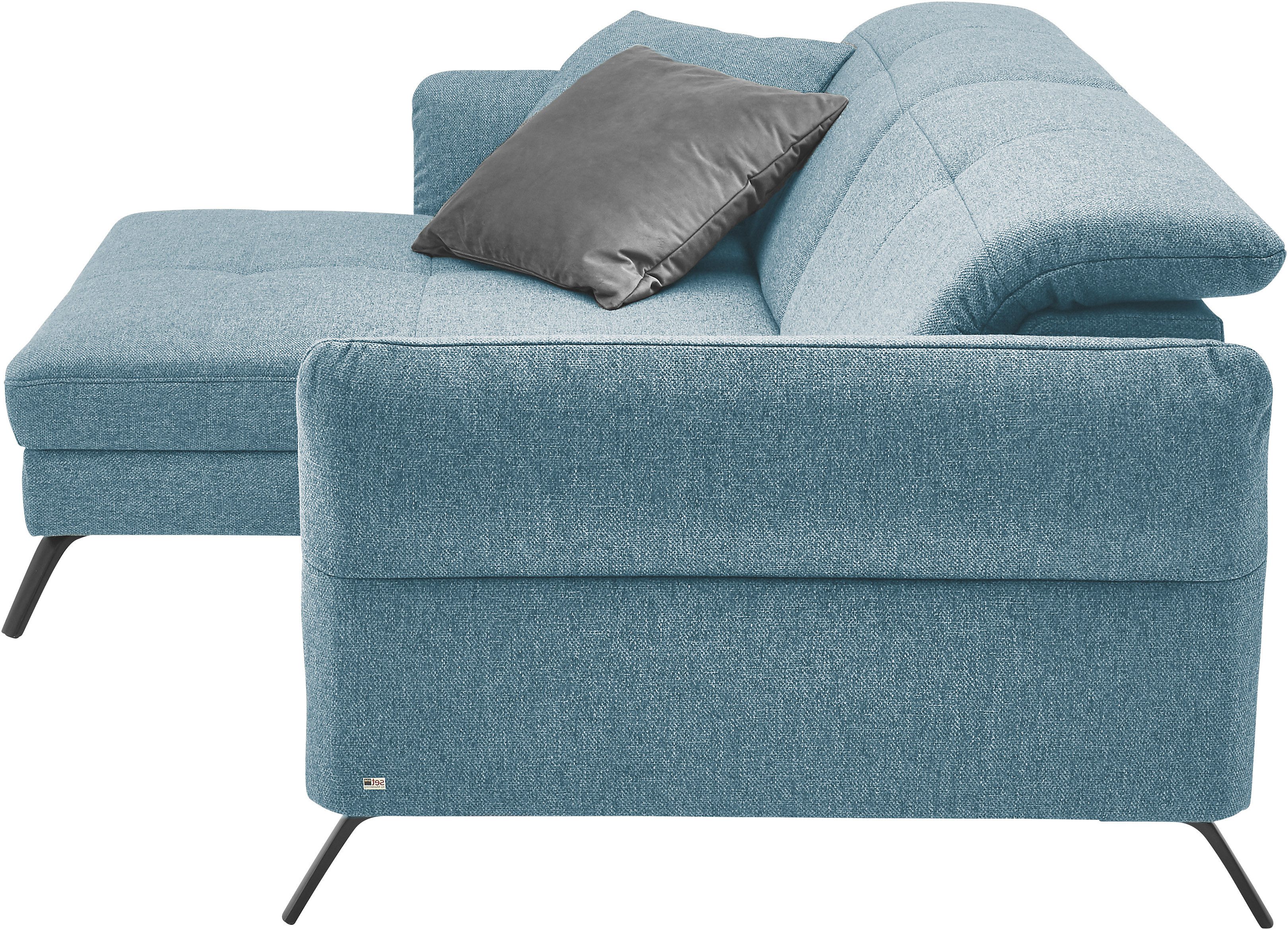 set one by Musterring Hoekbank SO 4400 V optioneel met motorische bedfunctie & hoofdverstelling, voet zwart