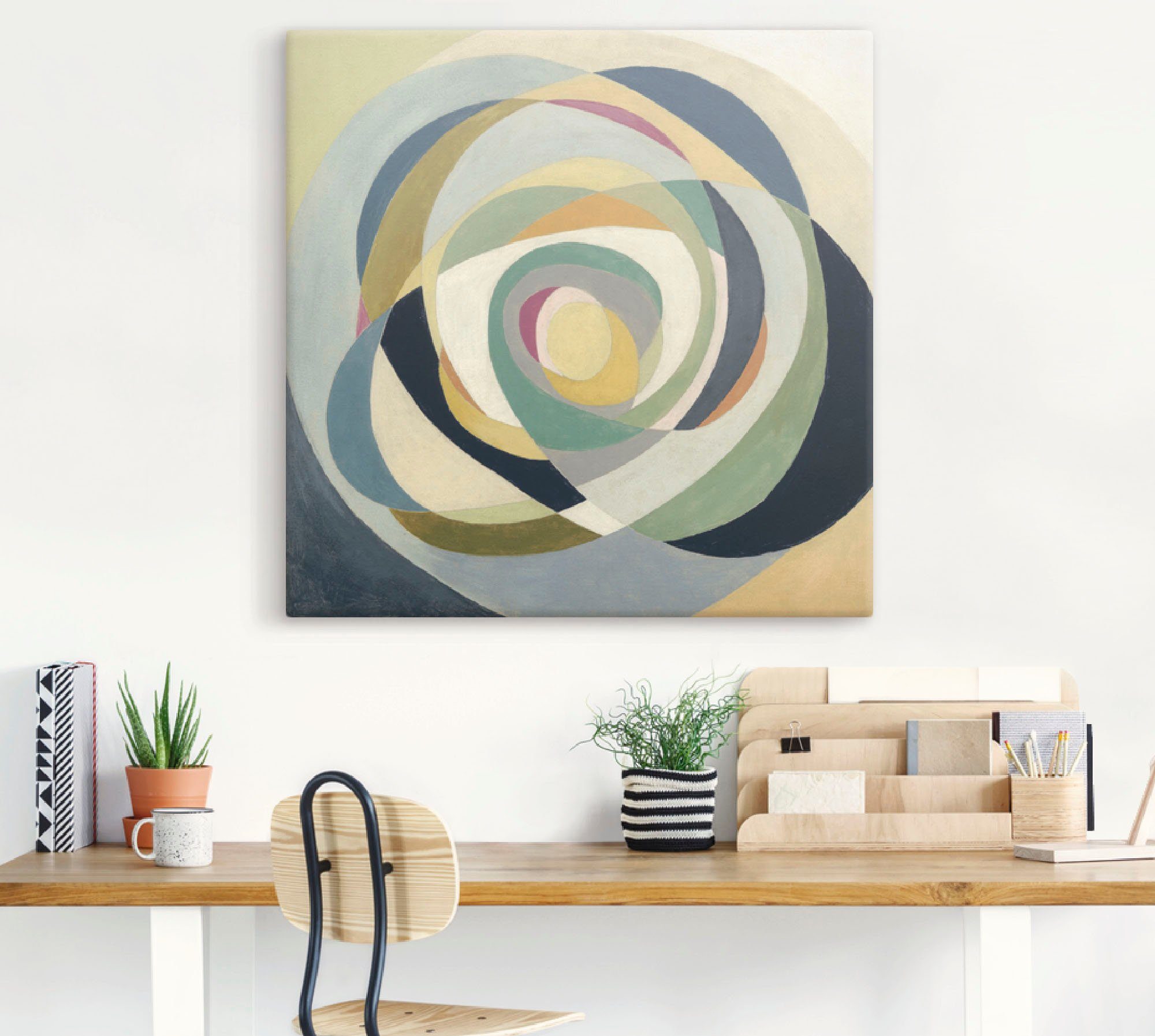Artland Artprint op linnen Door het glas II gespannen op een spieraam