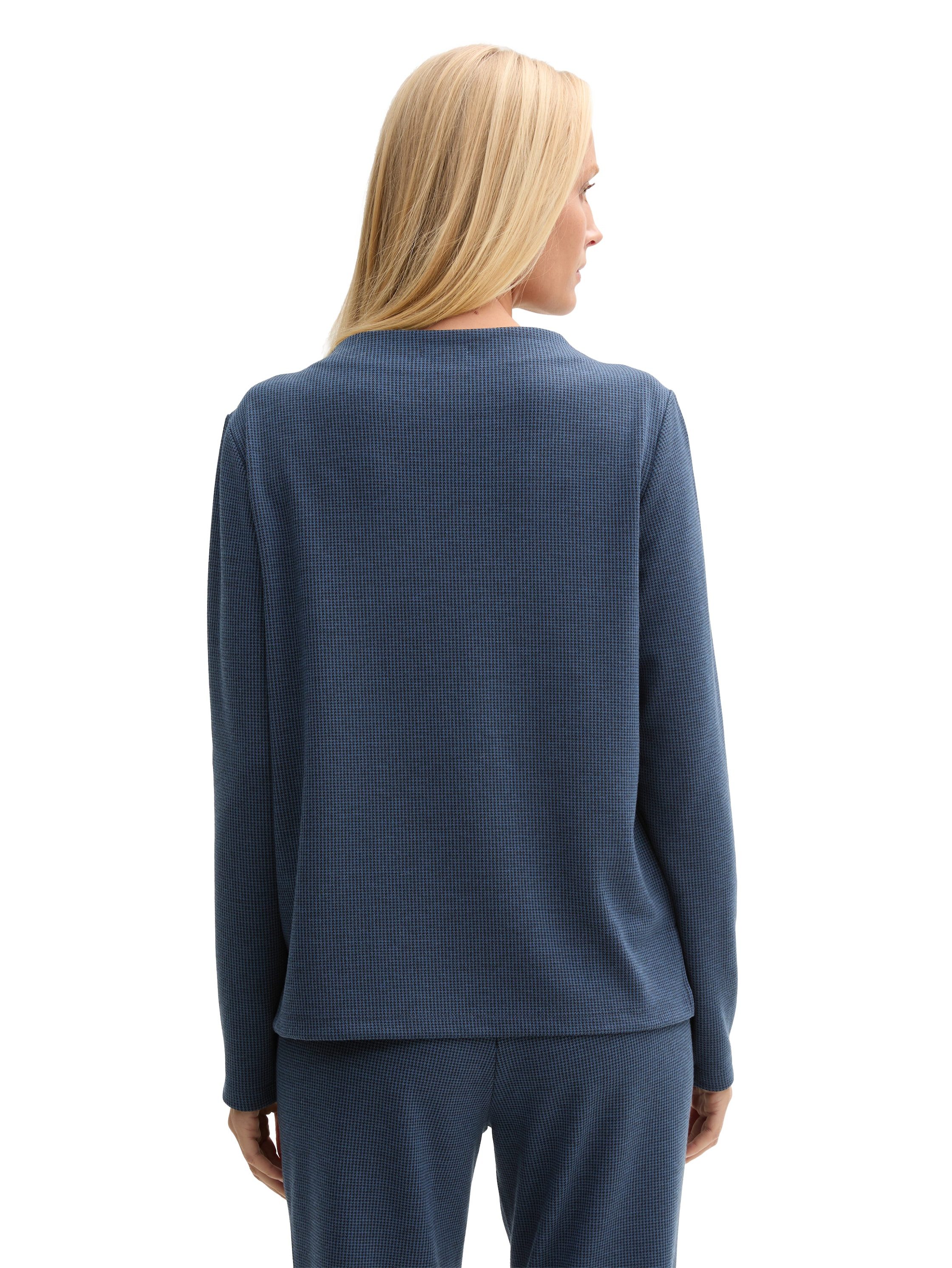 Tom Tailor Lang sweatshirt met knopen op de schouder