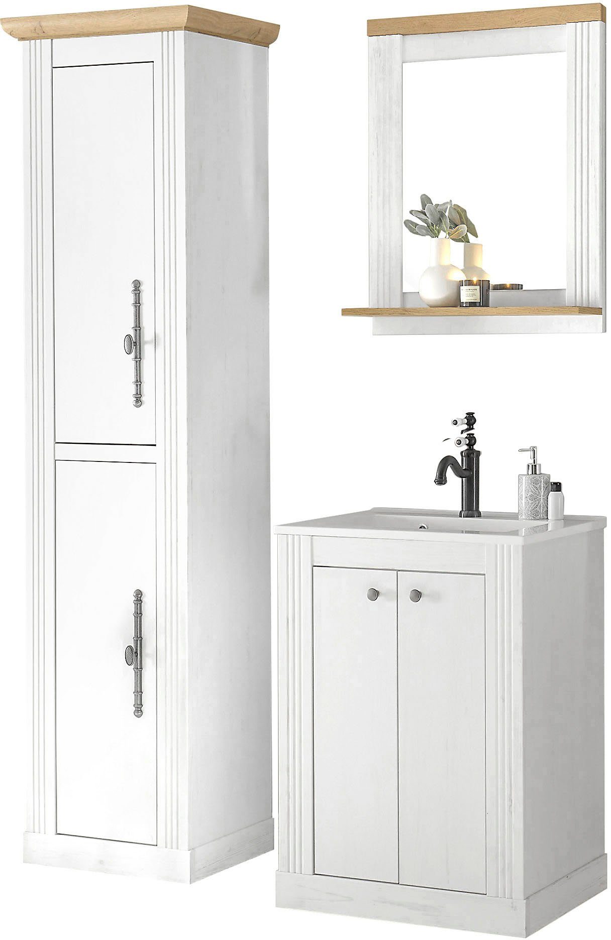Home affaire Badkamerserie WESTMINSTER, badkamer in landhuisstijl, 3-delig badkamer (3-delig)