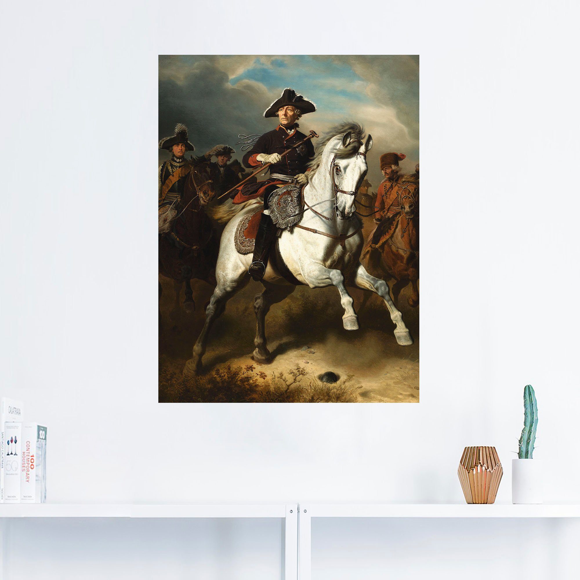 Artland Artprint Frederik De grote te paard. 1861 als artprint op linnen, poster, muursticker in verschillende maten